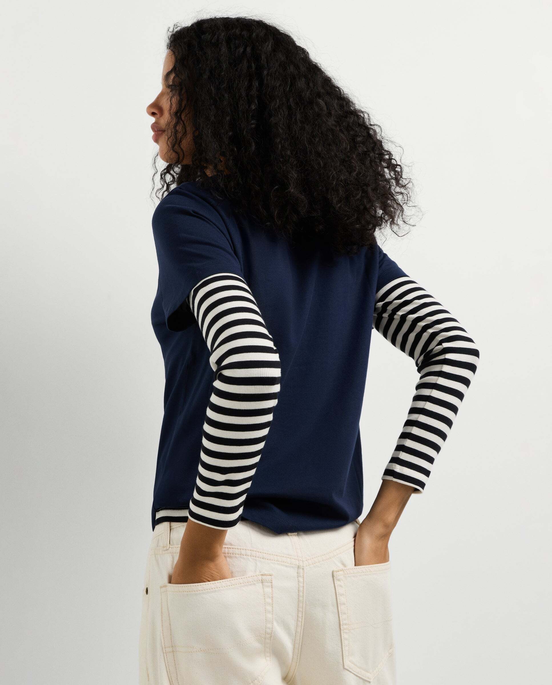 Camiseta de mujer logo retro estampado - Pepe Jeans - Azul oscuro Azul oscuro-3