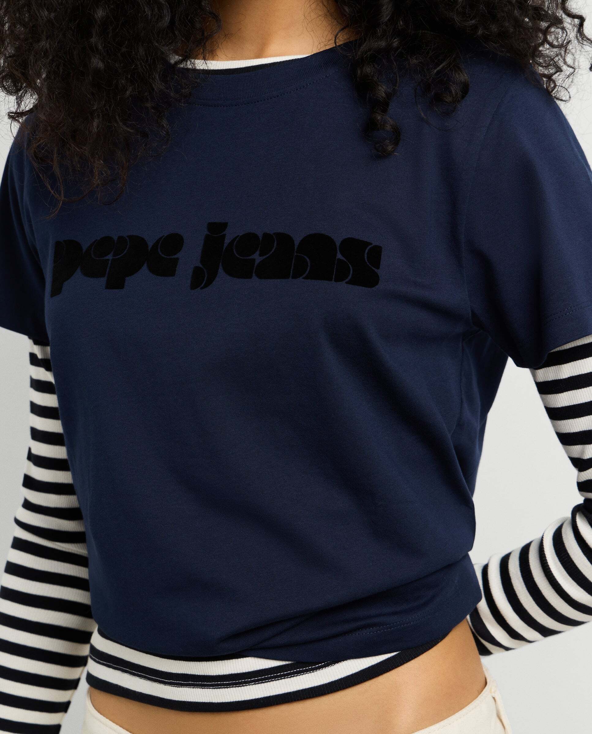 Camiseta de mujer logo retro estampado - Pepe Jeans - Azul oscuro Azul oscuro-4