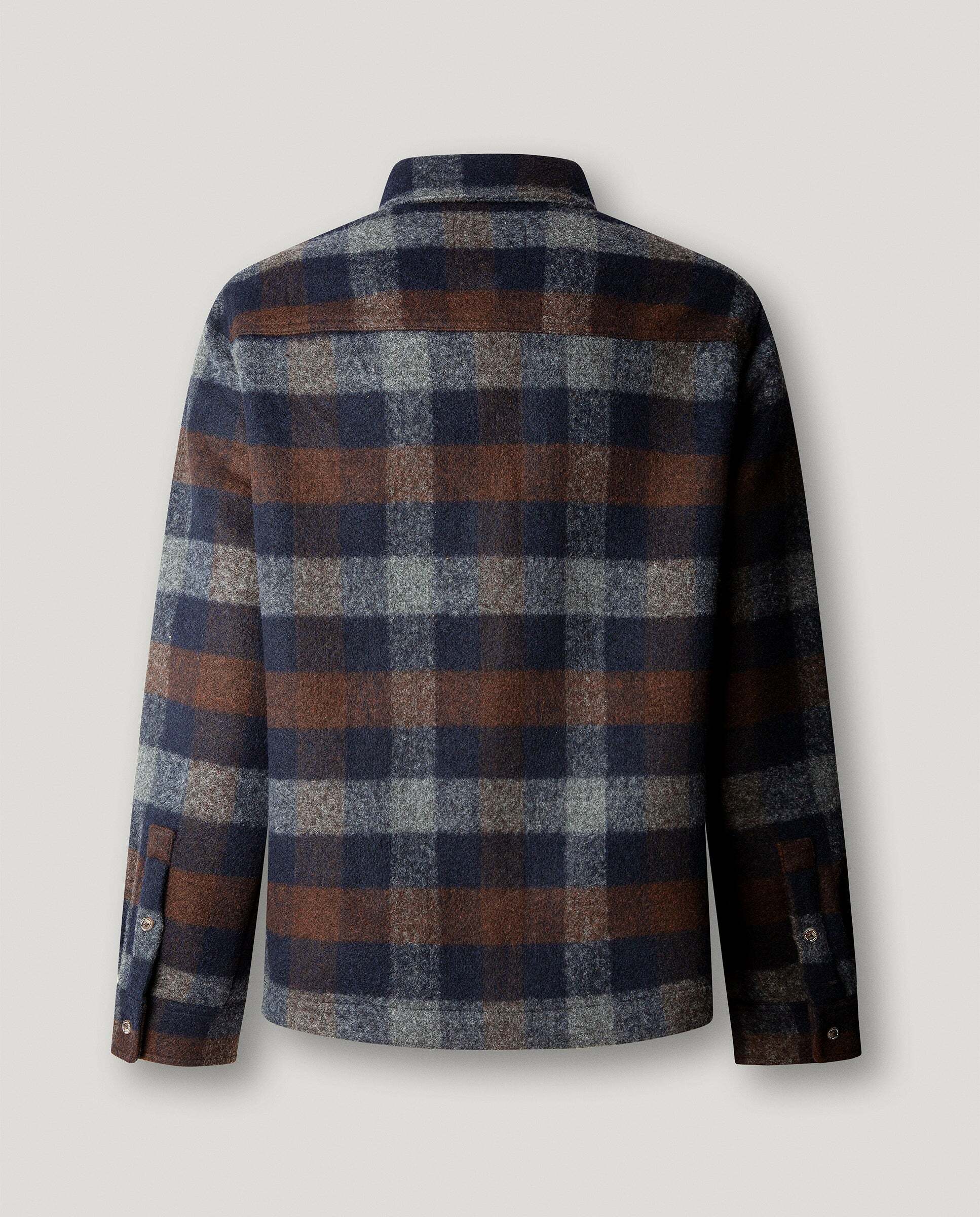 Sobrecamisa de hombre cuadros fit regular con lana - Pepe Jeans - Azul Azul-5