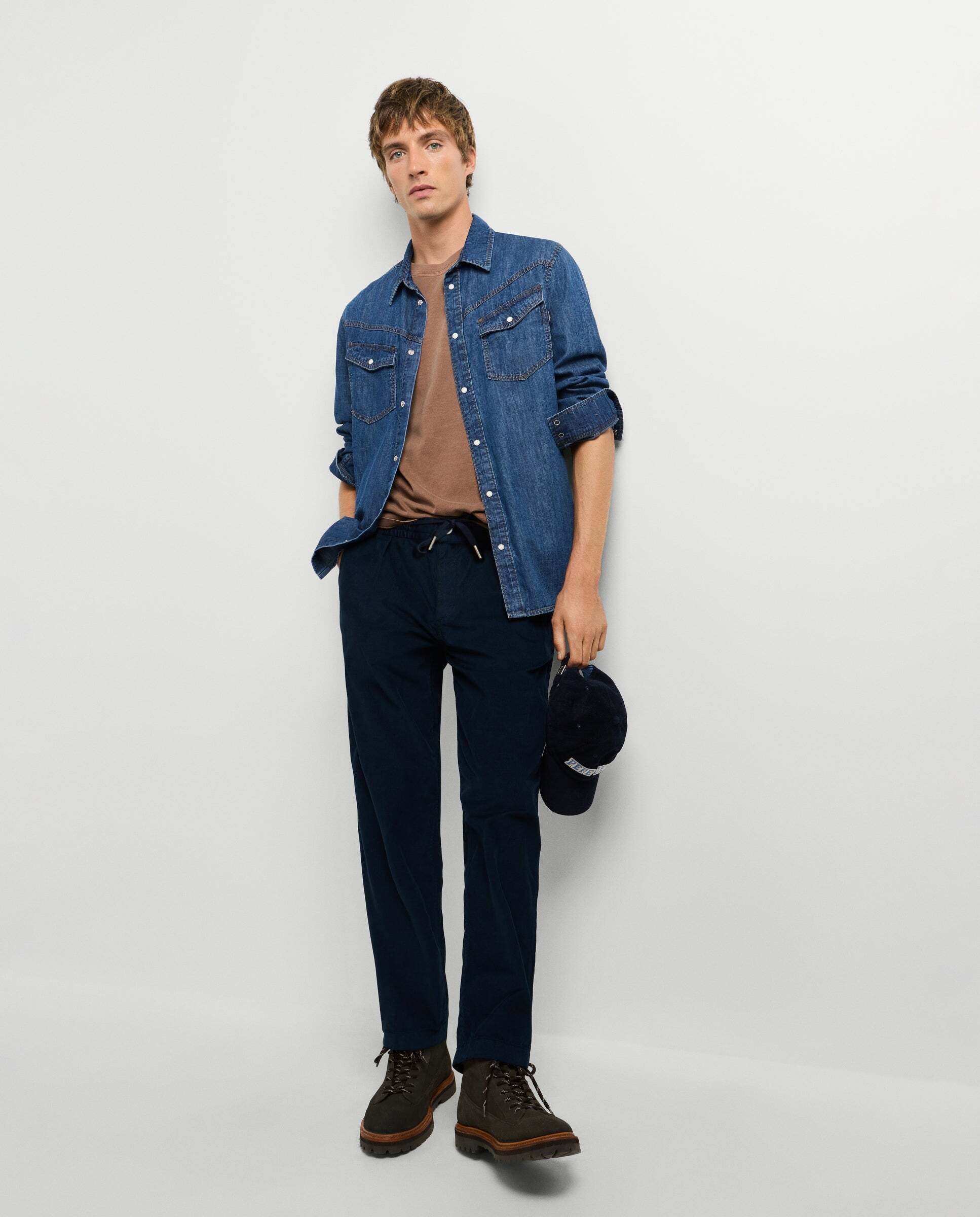 Pantalón de hombre chino pana fit relaxed - Pepe Jeans - Azul Azul-1