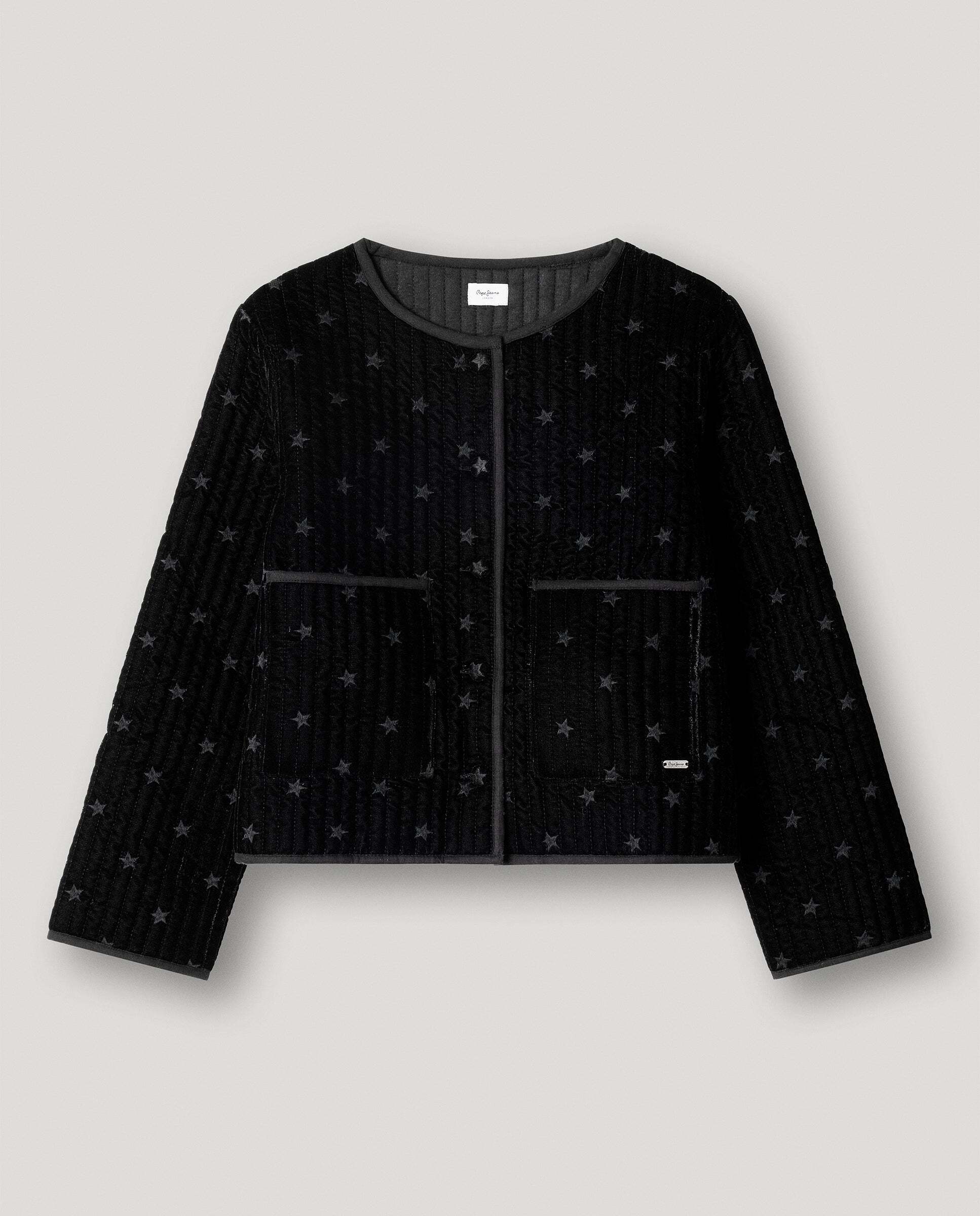 Imagen 0 de Chaqueta de niña acolchada de terciopelo Negro