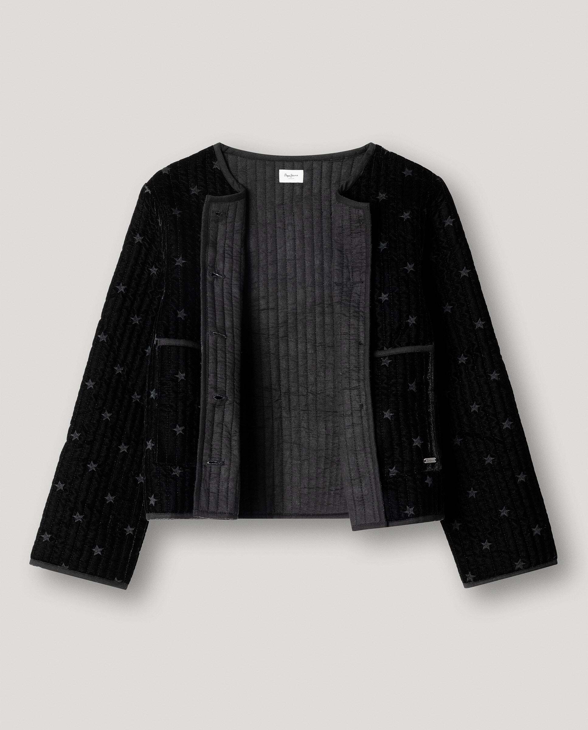Chaqueta de niña acolchada de terciopelo - Pepe Jeans - Negro Negro-2
