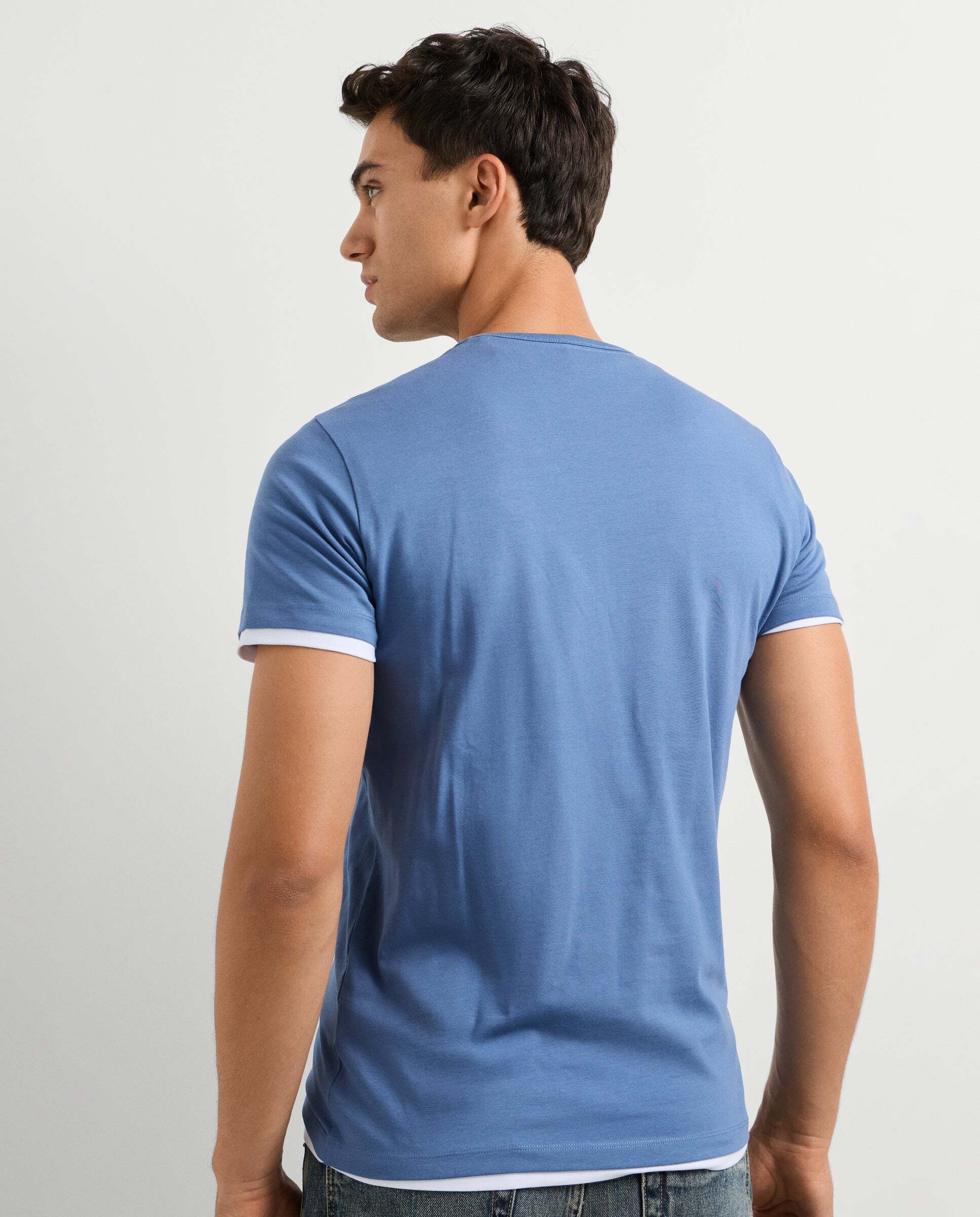 Camiseta de hombre logo estampado fit slim - Pepe Jeans - Azul Océano Azul Océano-3