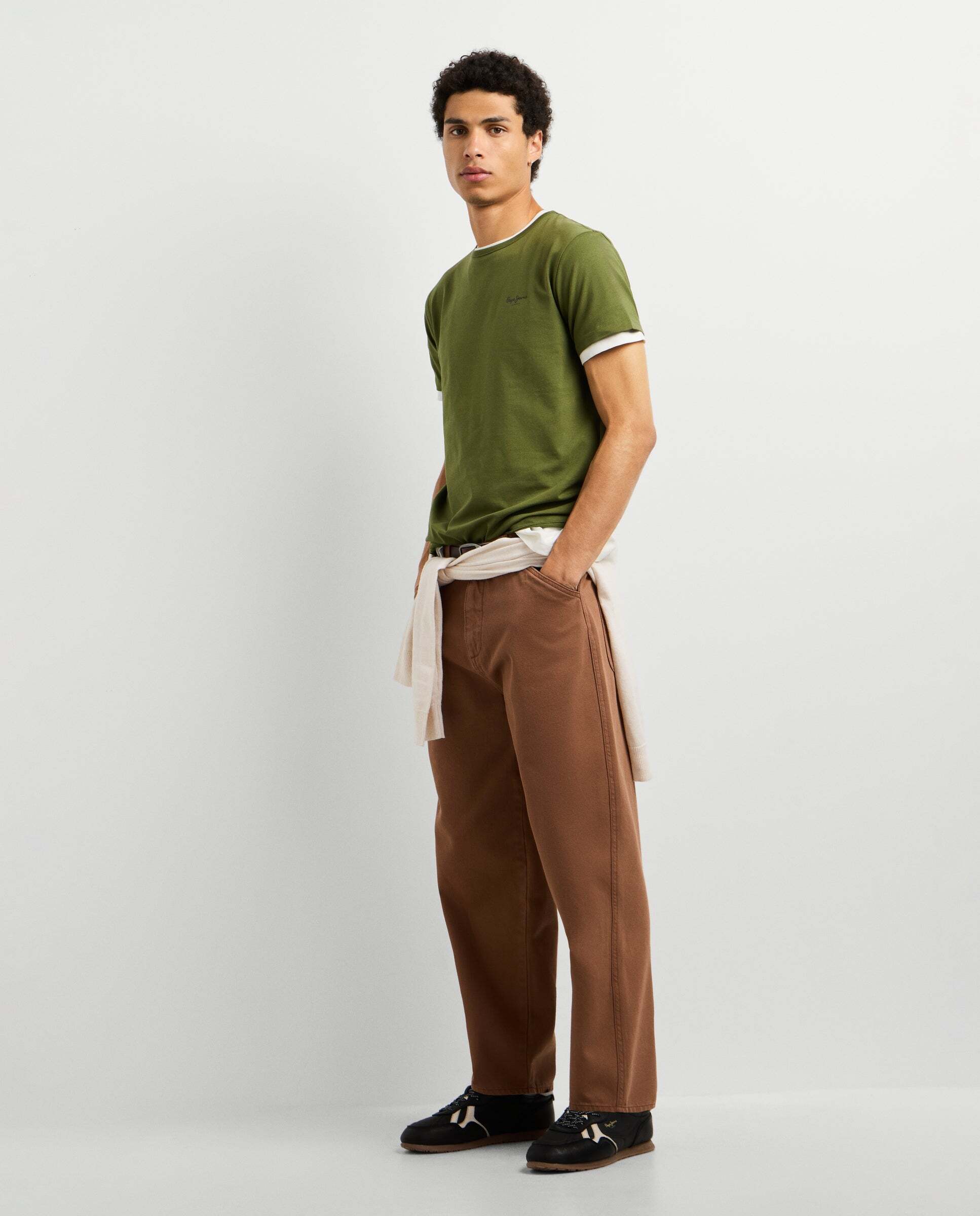 Camiseta de hombre logo estampado fit slim - Pepe Jeans - Verde Verde-2