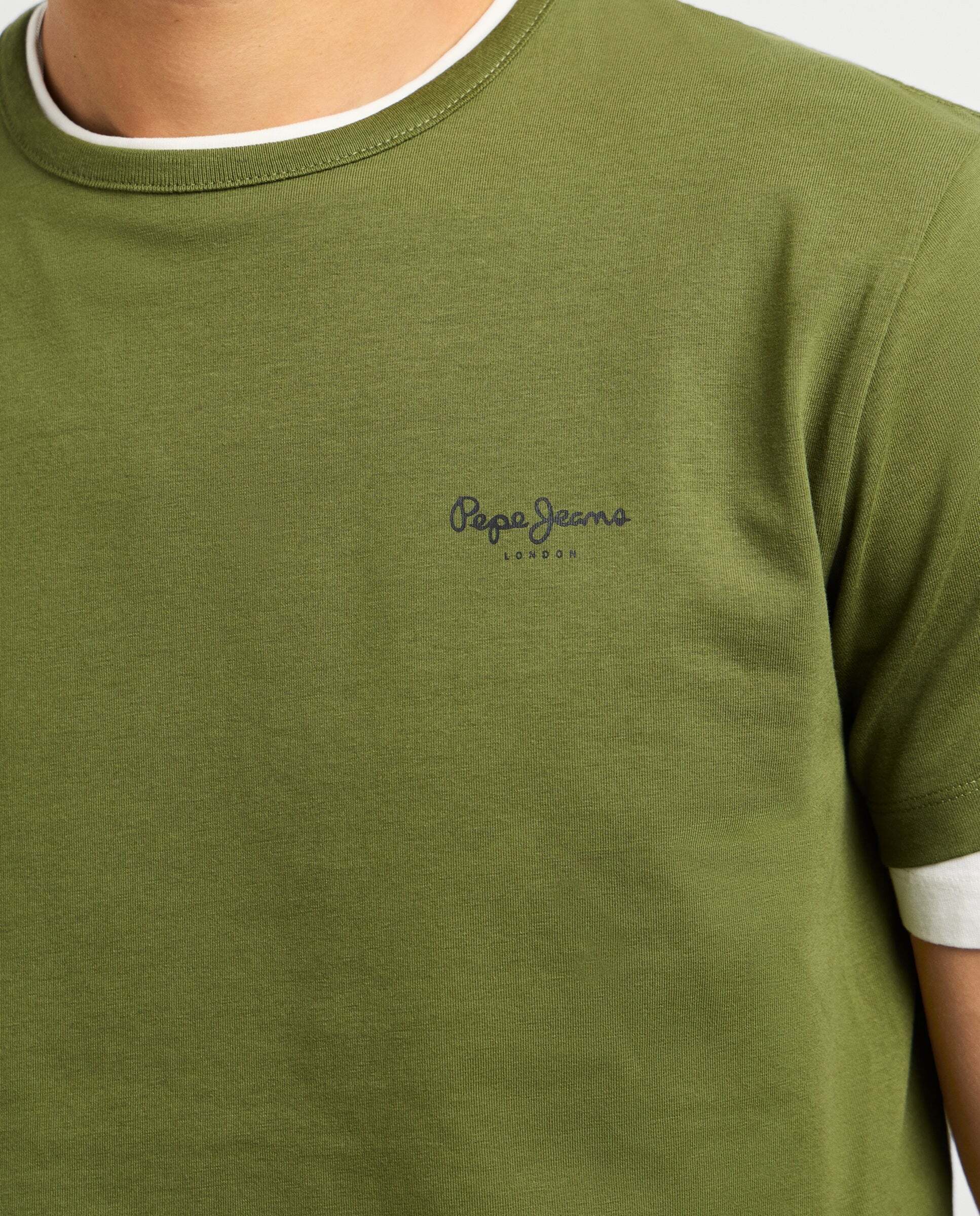 Camiseta de hombre logo estampado fit slim - Pepe Jeans - Verde Verde-4
