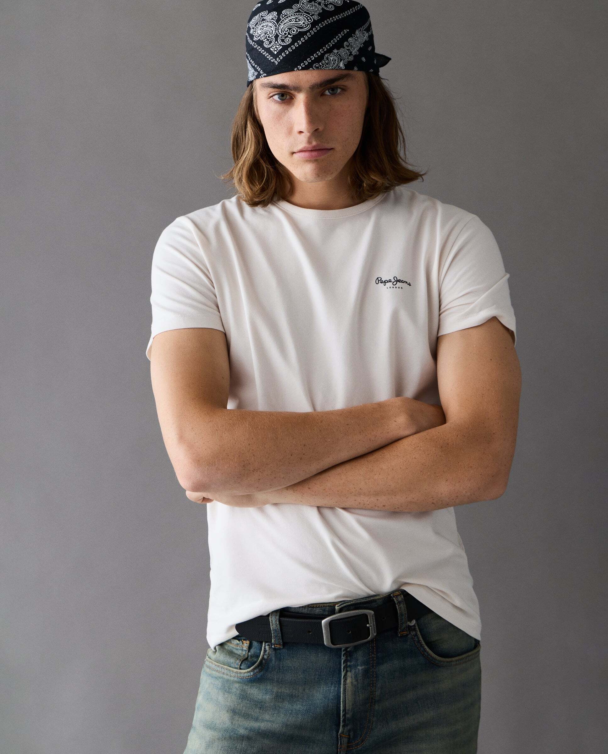 Camiseta de hombre ajustada con logotipo - Pepe Jeans - Blanco Blanco-1