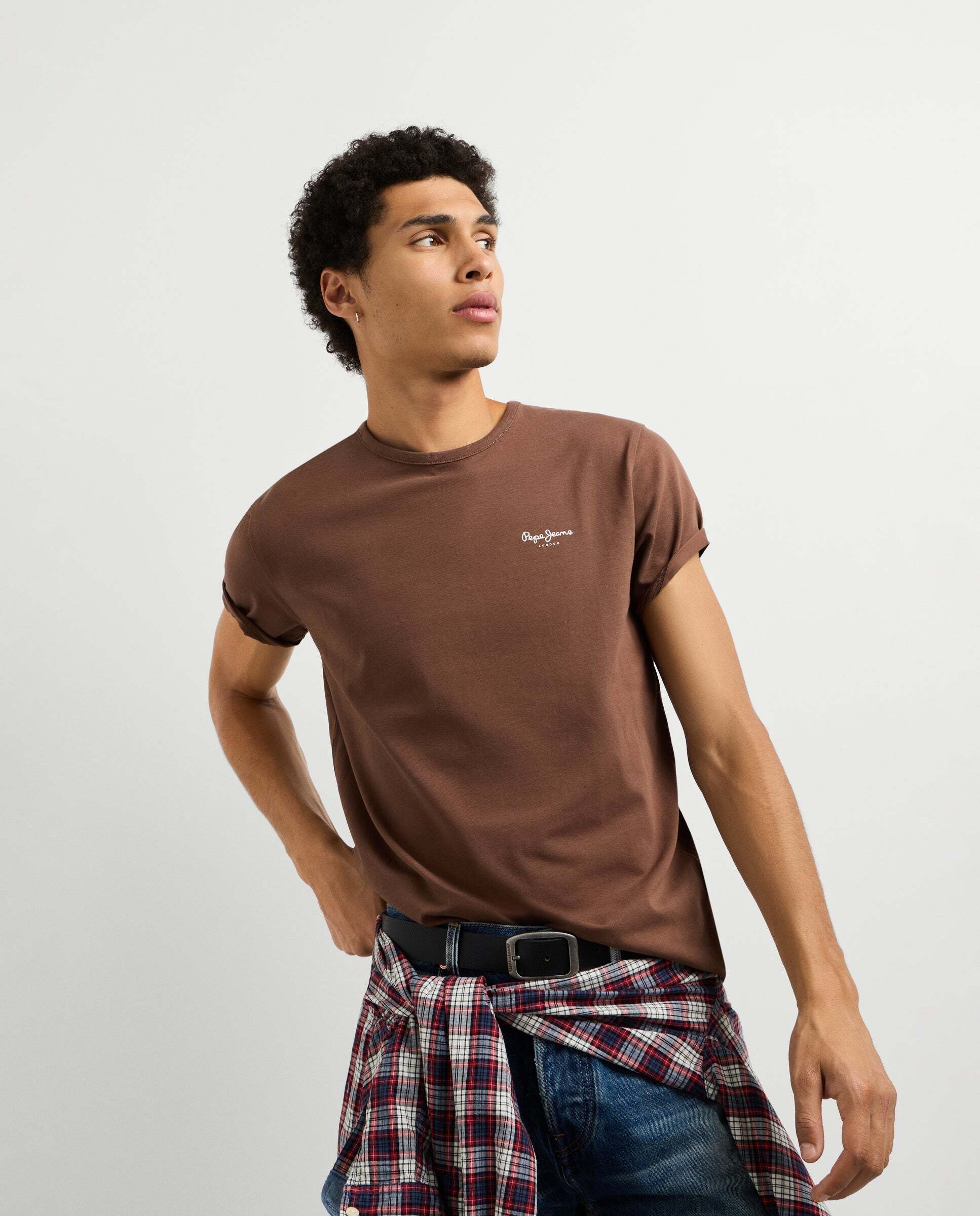 Imagen 1 de Camiseta de hombre logo estampado fit slim - Pepe Jeans - Moka Moka