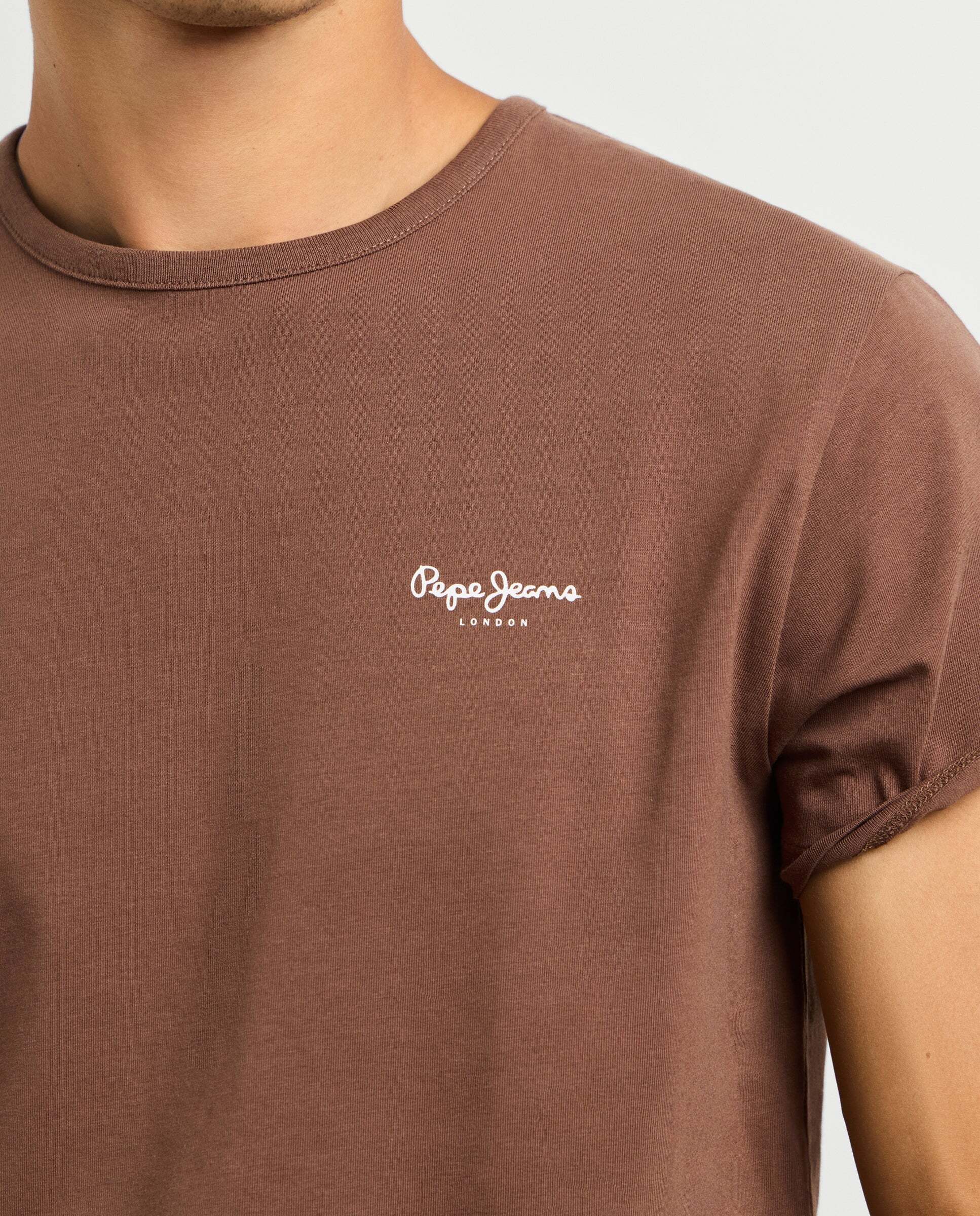 Imagen 4 de Camiseta de hombre logo estampado fit slim - Pepe Jeans - Moka Moka