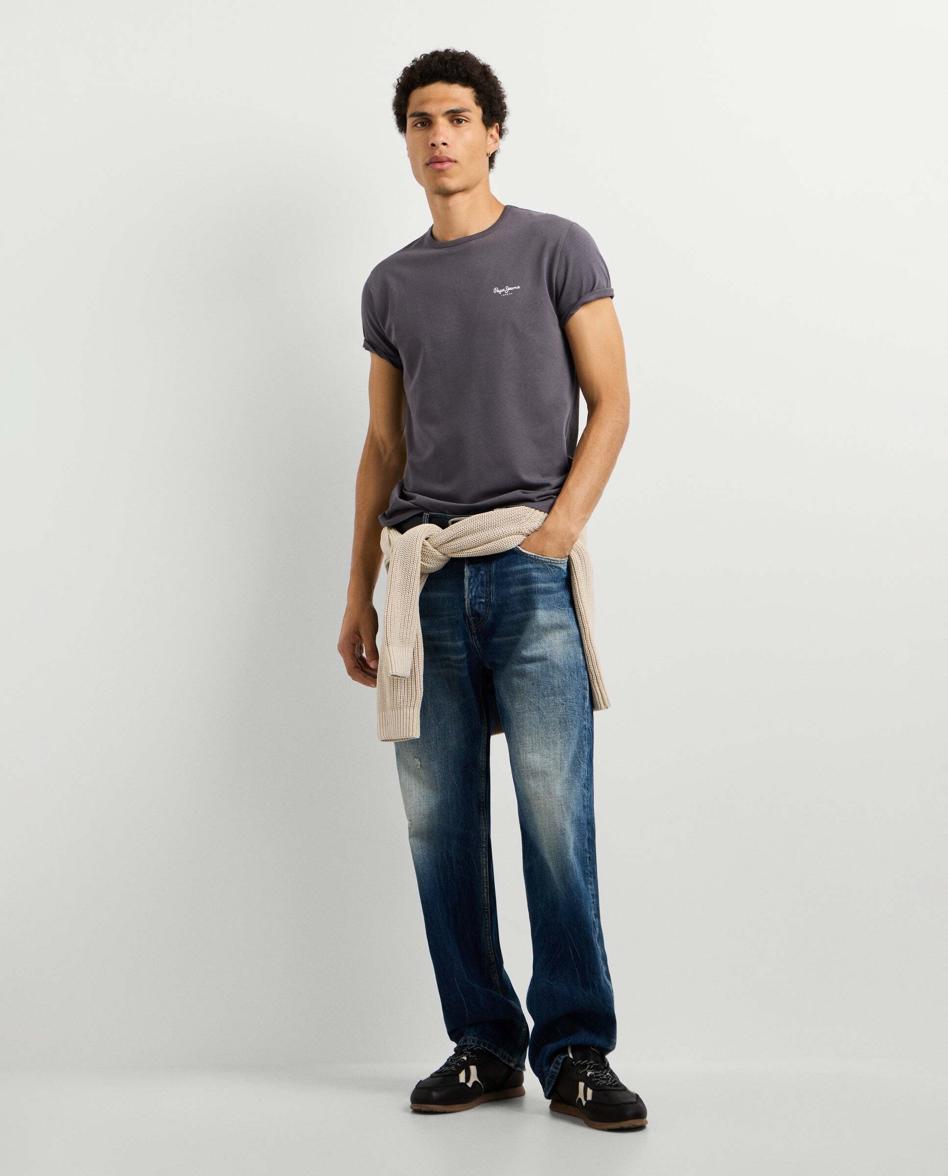 Imagen 2 de Camiseta de hombre logo estampado fit slim - Pepe Jeans - Gris oscuro Gris oscuro