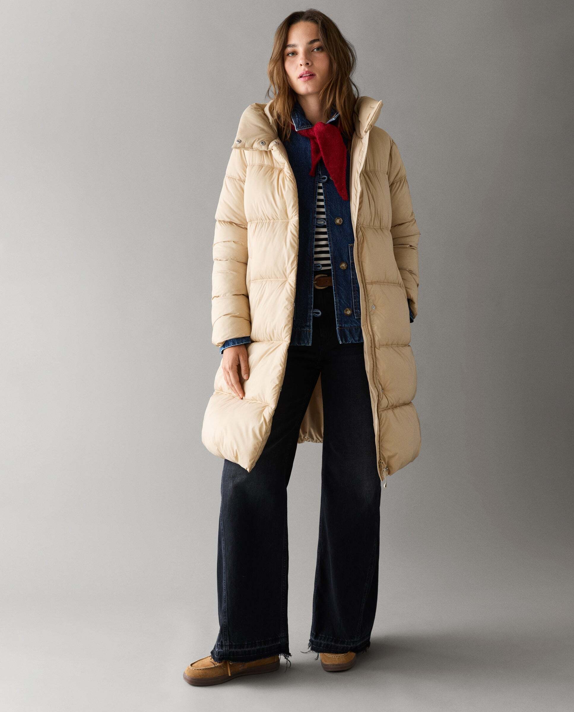 Plumífero de mujer largo acolchado impermeable - Pepe Jeans - Natural Natural-1