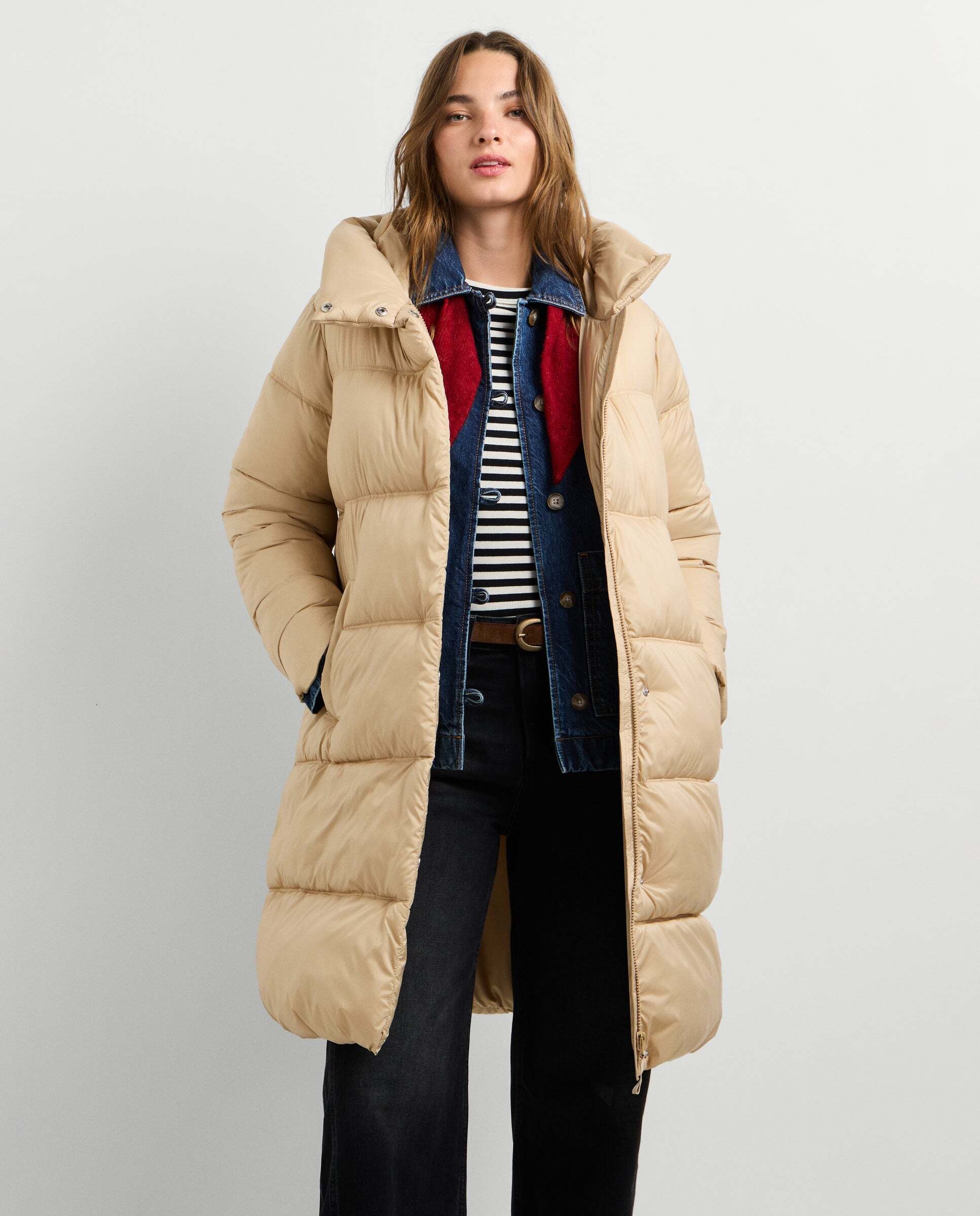 Plumífero de mujer largo acolchado impermeable - Pepe Jeans - Natural Natural-2