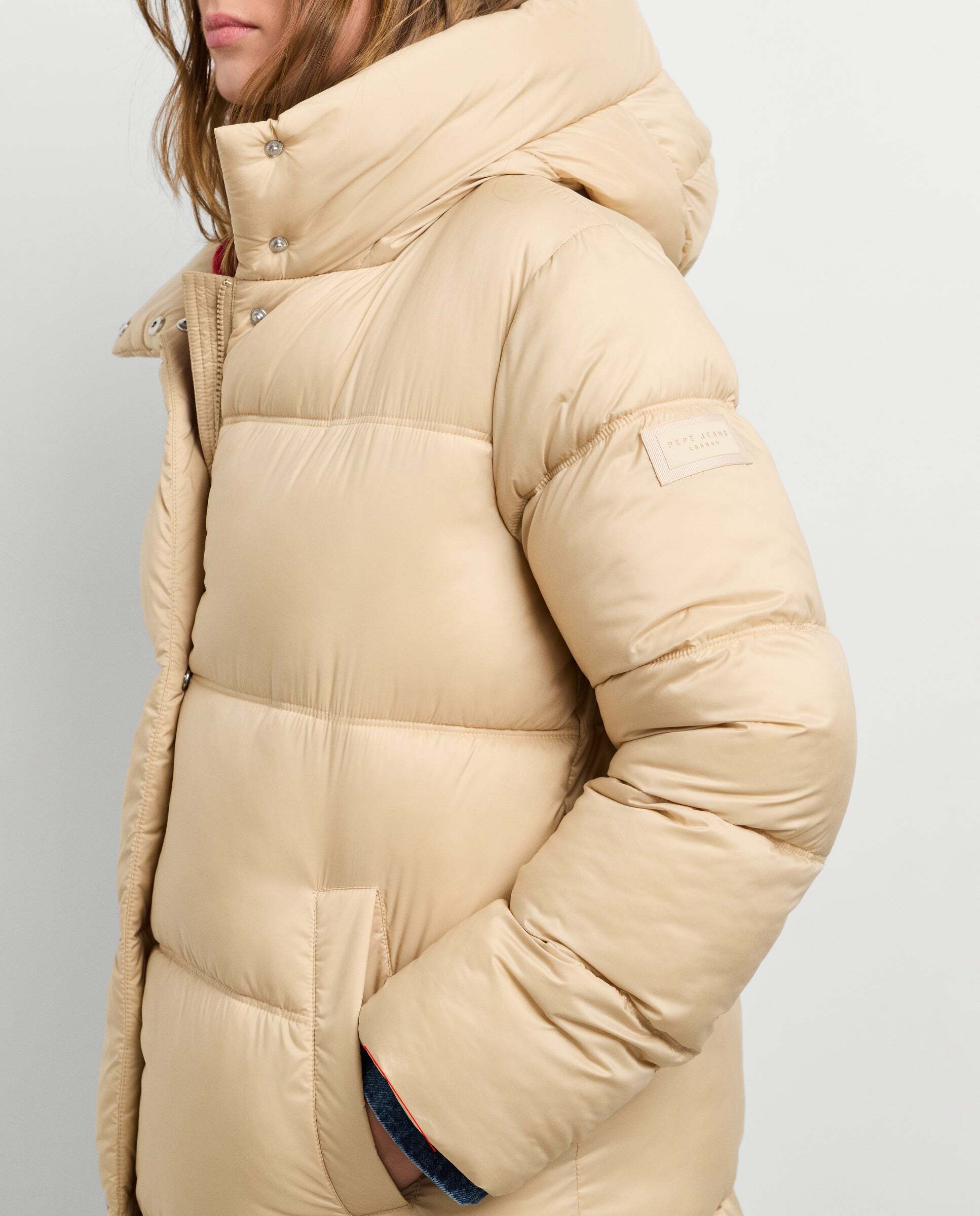 Plumífero de mujer largo acolchado impermeable - Pepe Jeans - Natural Natural-4