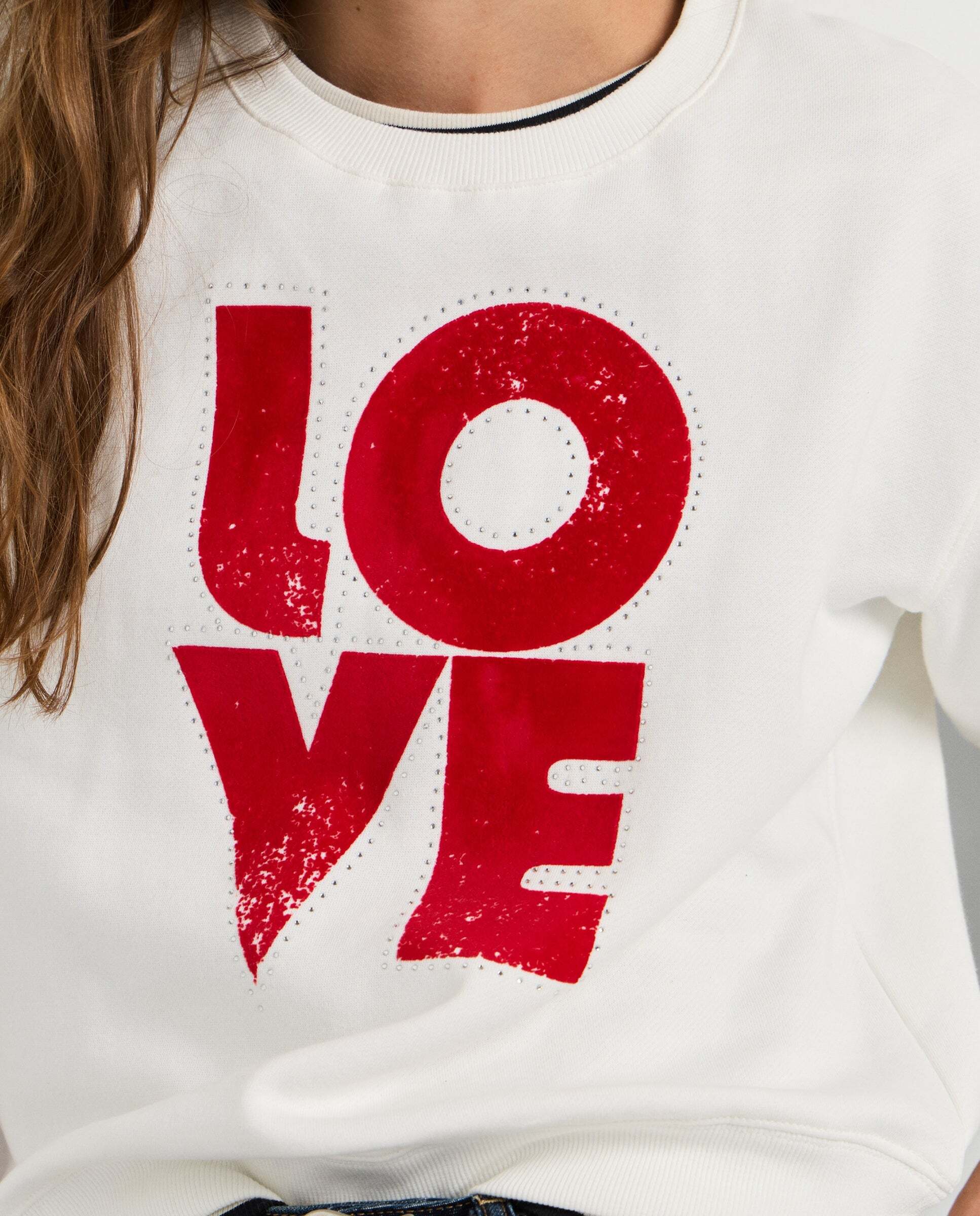Sudadera de mujer cuello redondo estampada - Pepe Jeans - Blanco Blanco-5
