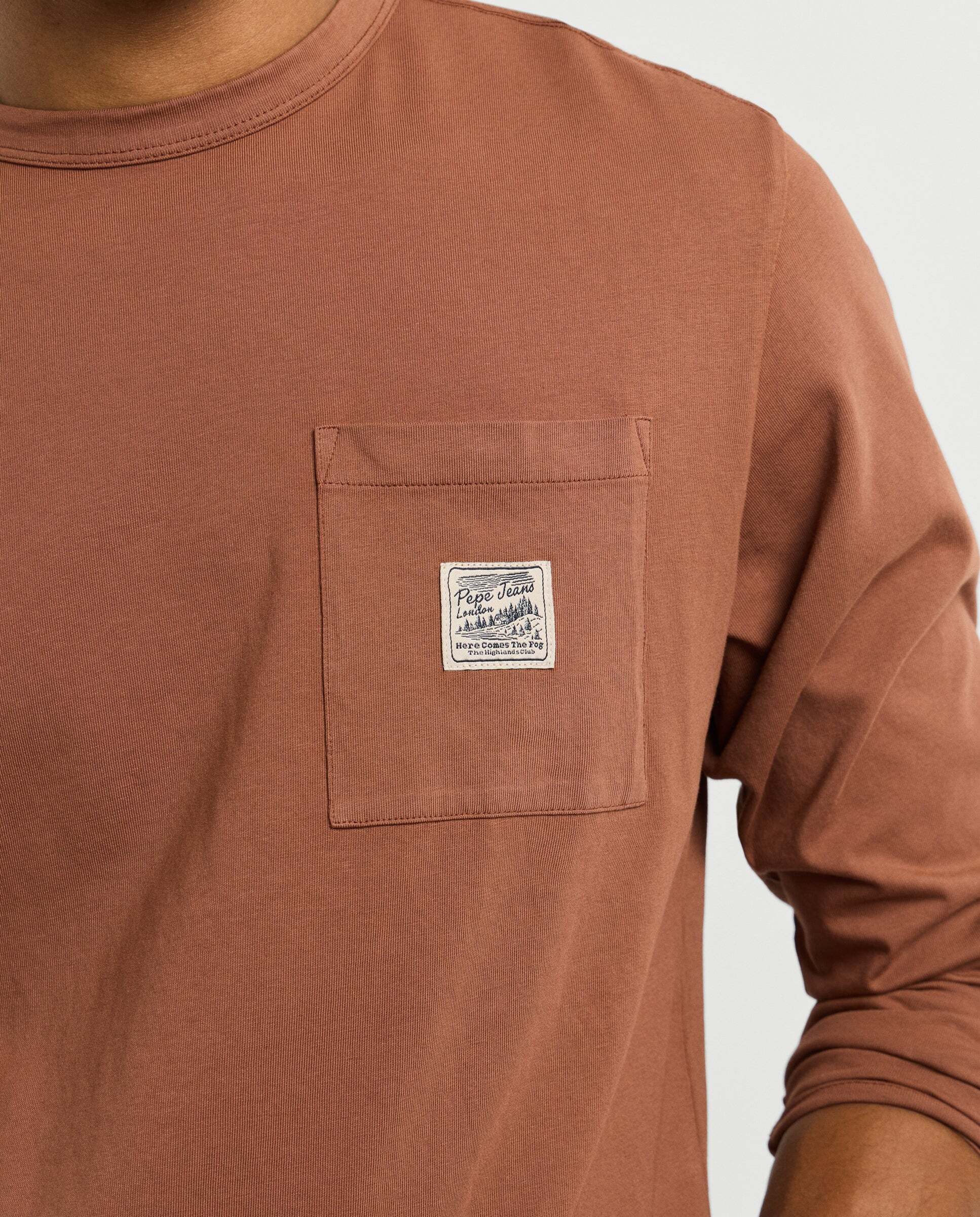 Imagen 4 de Camiseta de hombre manga larga fit regular - Pepe Jeans - Marrón claro Marrón claro