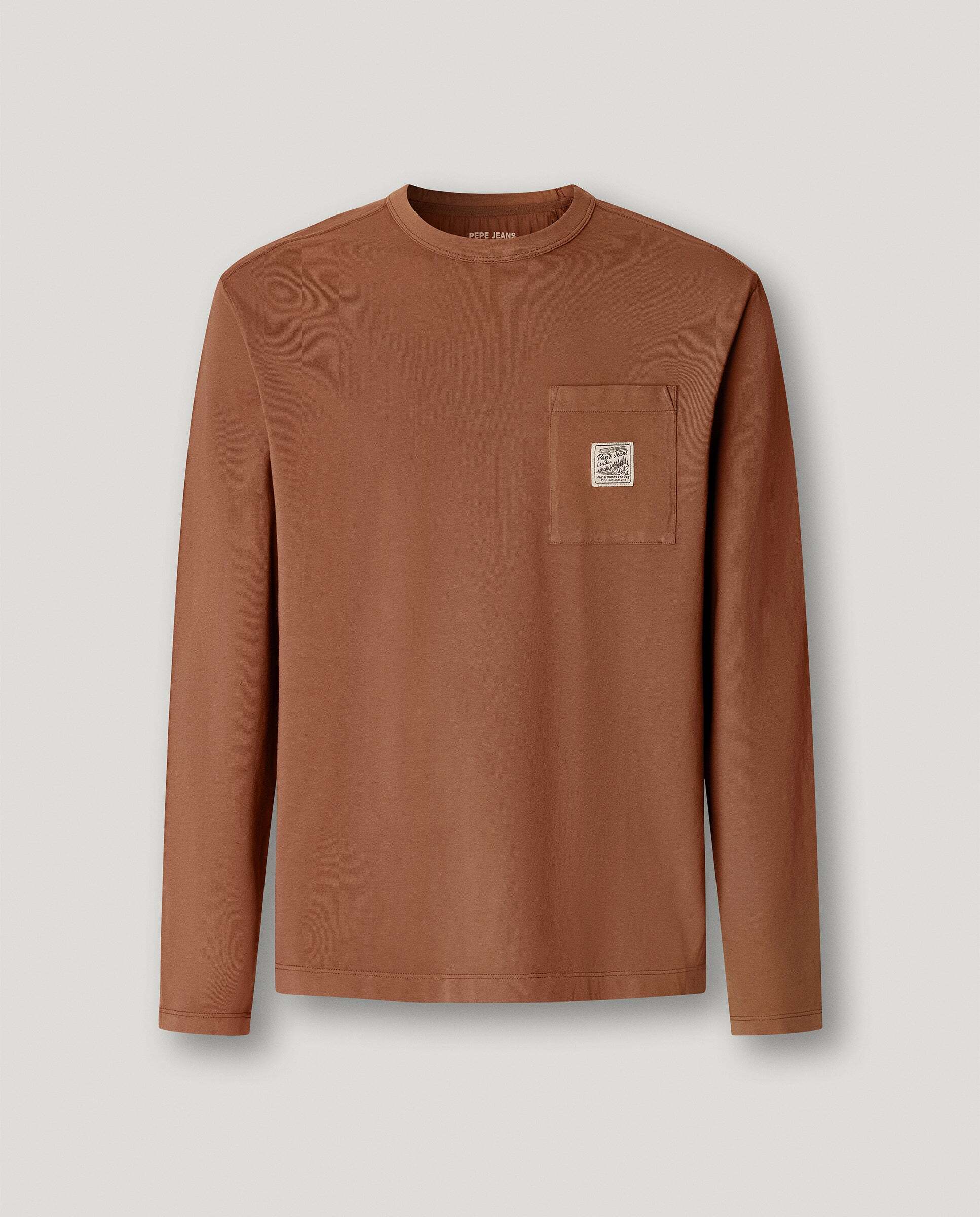 Imagen 6 de Camiseta de hombre manga larga fit regular - Pepe Jeans - Marrón claro Marrón claro