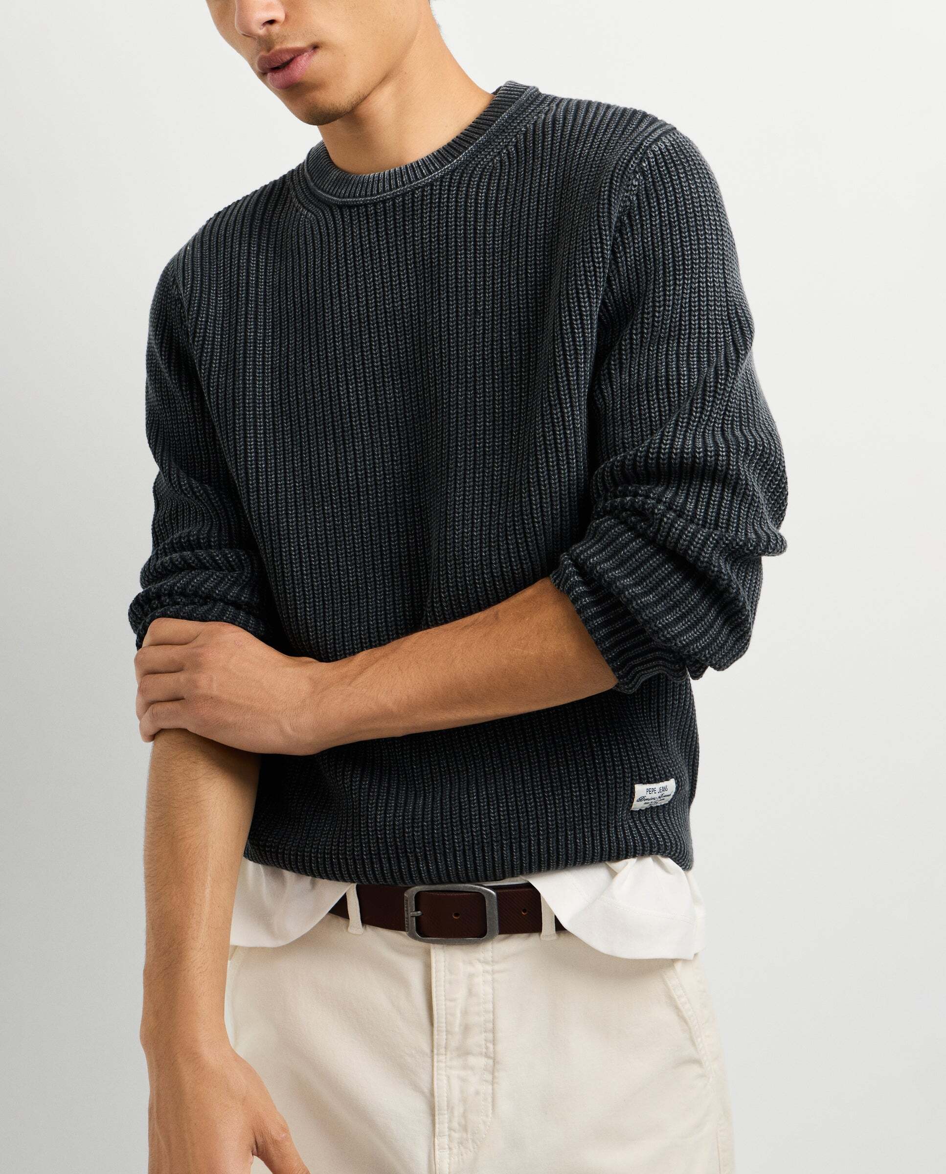 Jersey de hombre punto cuello redondo fit regular - Pepe Jeans - Negro Negro-1