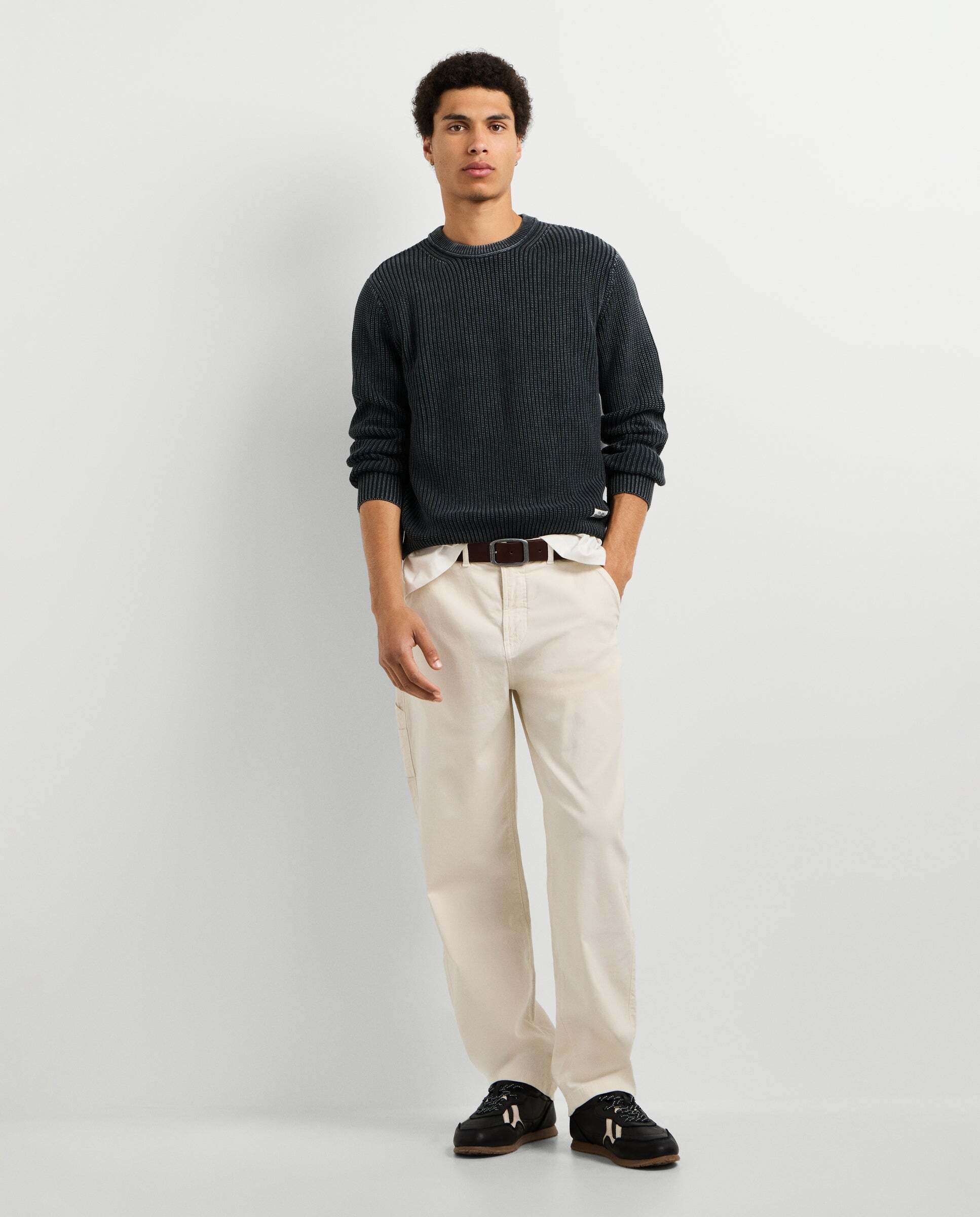 Jersey de hombre punto cuello redondo fit regular - Pepe Jeans - Negro Negro-2
