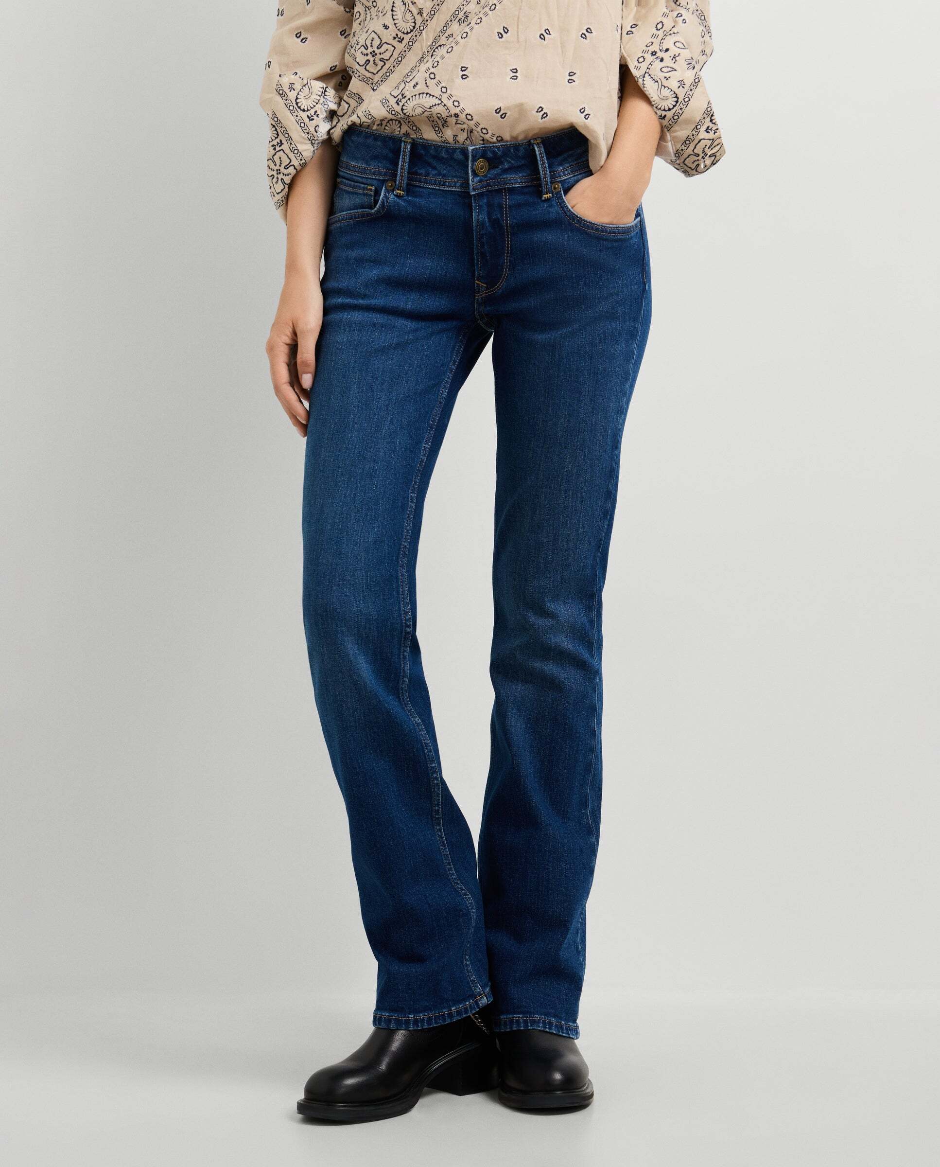 Vaquero de mujer fit flare tiro bajo - Pepe Jeans - Azul Azul-1