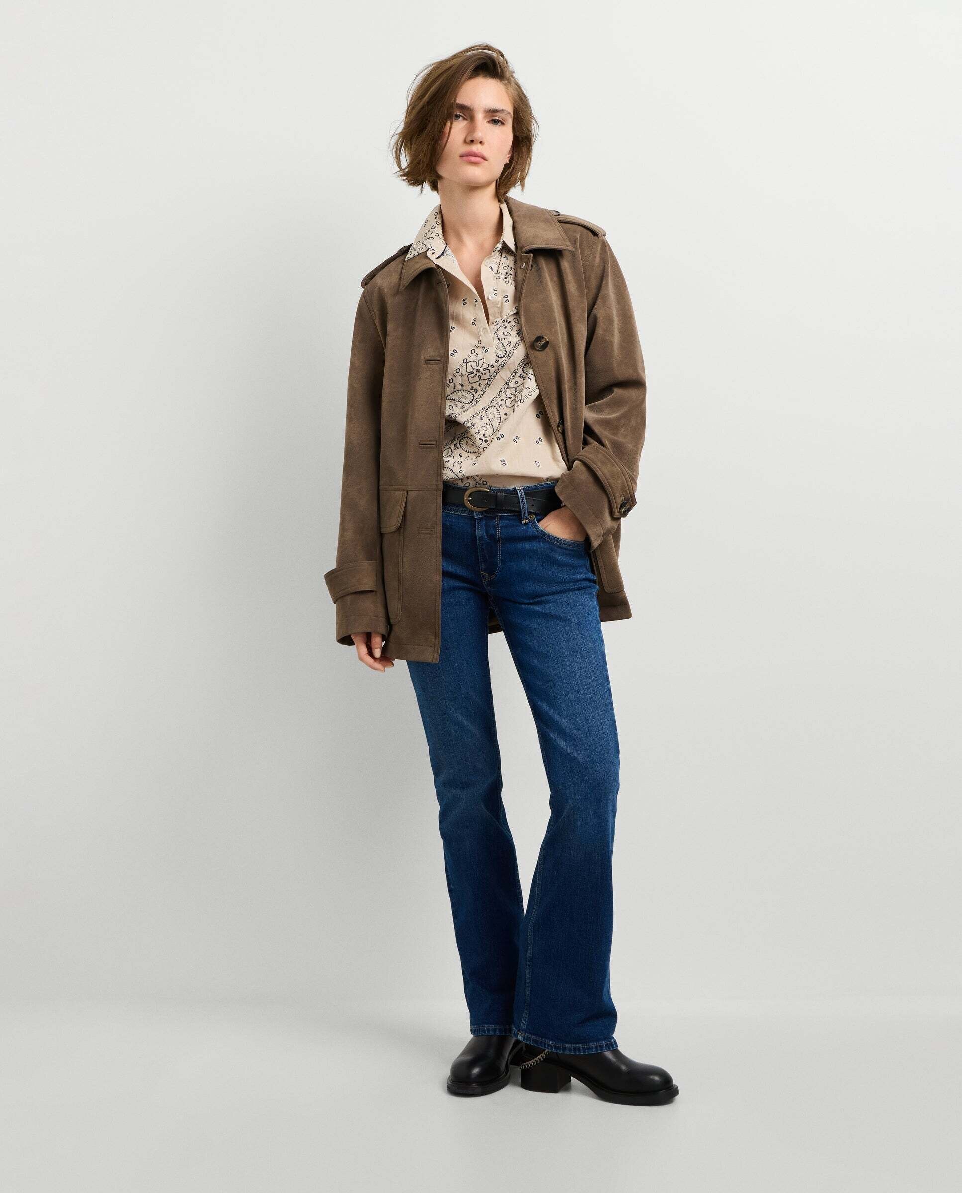 Vaquero de mujer fit flare tiro bajo - Pepe Jeans - Azul Azul-2