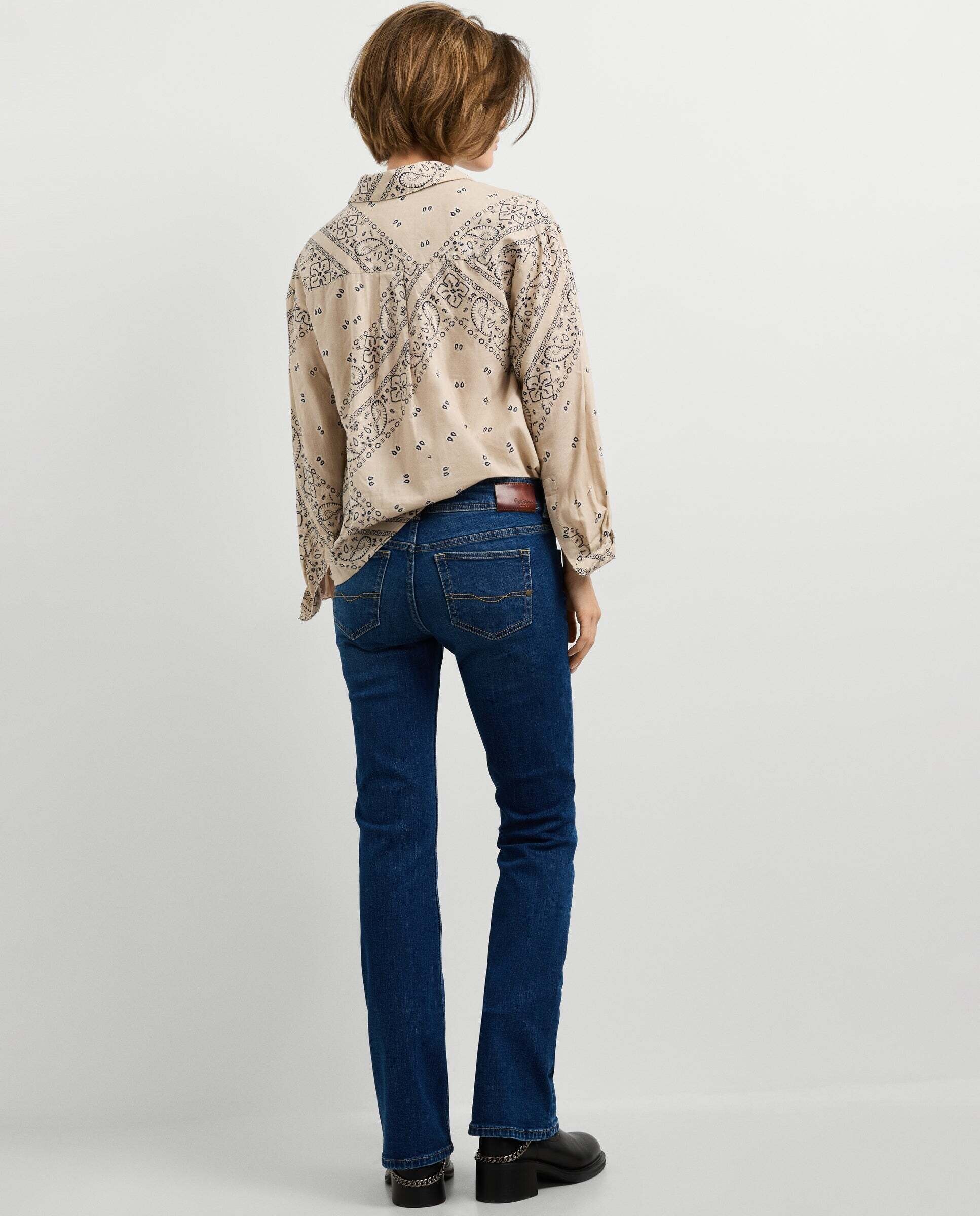 Vaquero de mujer fit flare tiro bajo - Pepe Jeans - Azul Azul-3