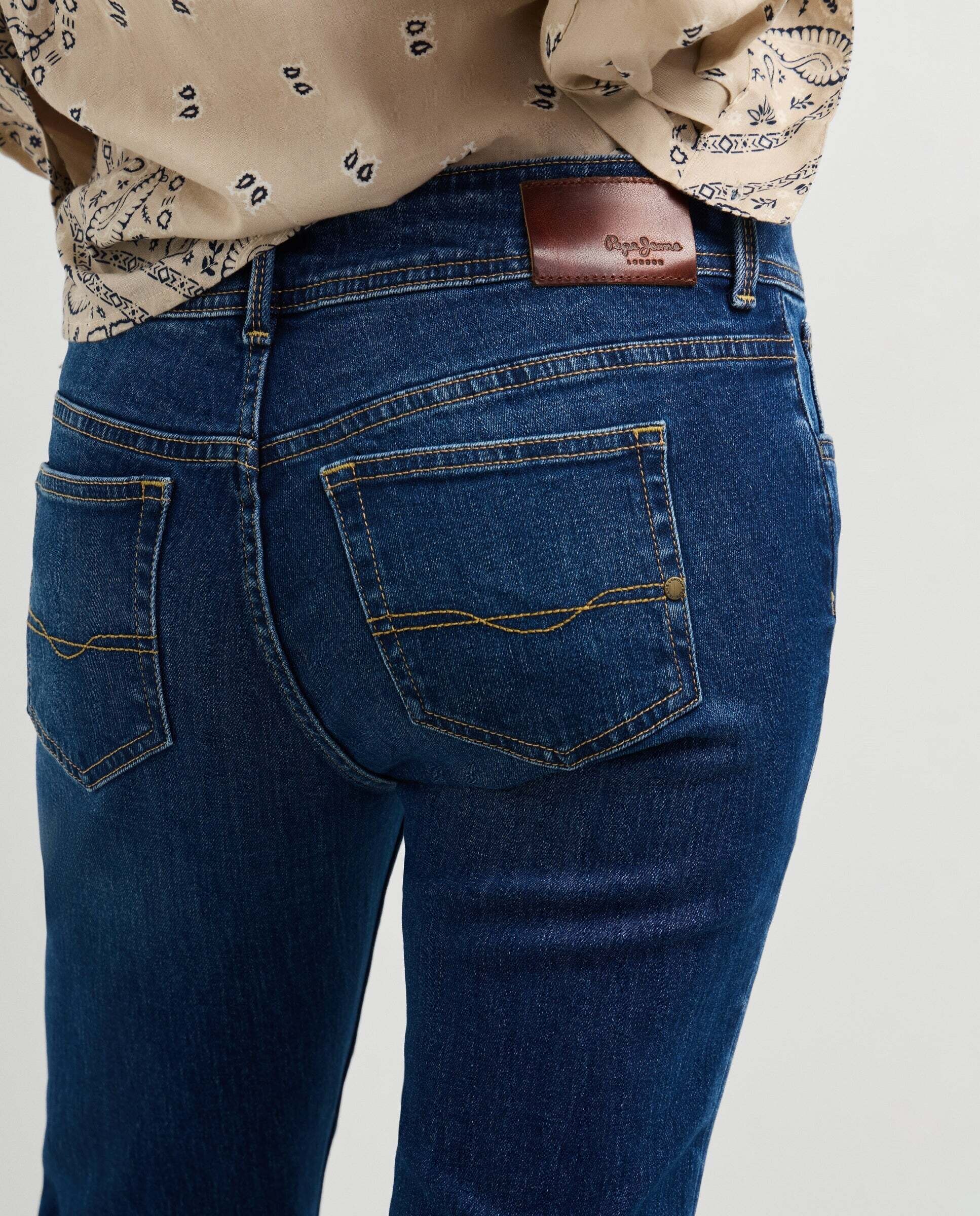 Vaquero de mujer fit flare tiro bajo - Pepe Jeans - Azul Azul-4