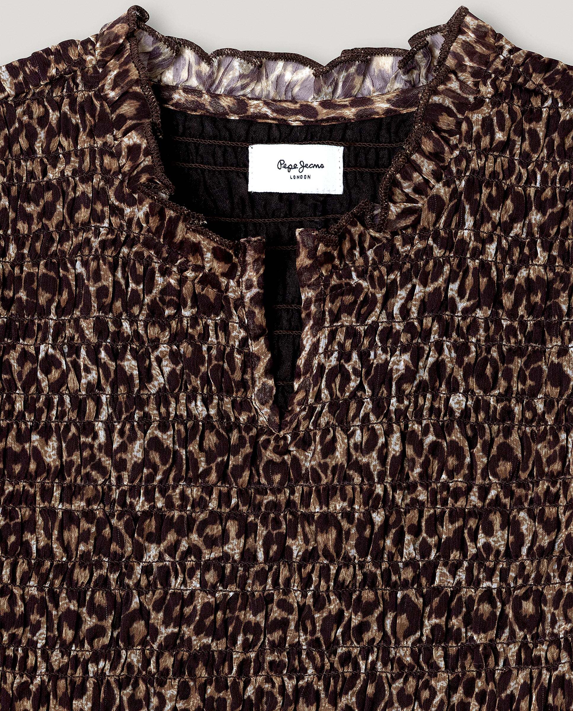 Blusa de niña animal print con volantes - Pepe Jeans - Blanco Blanco-2