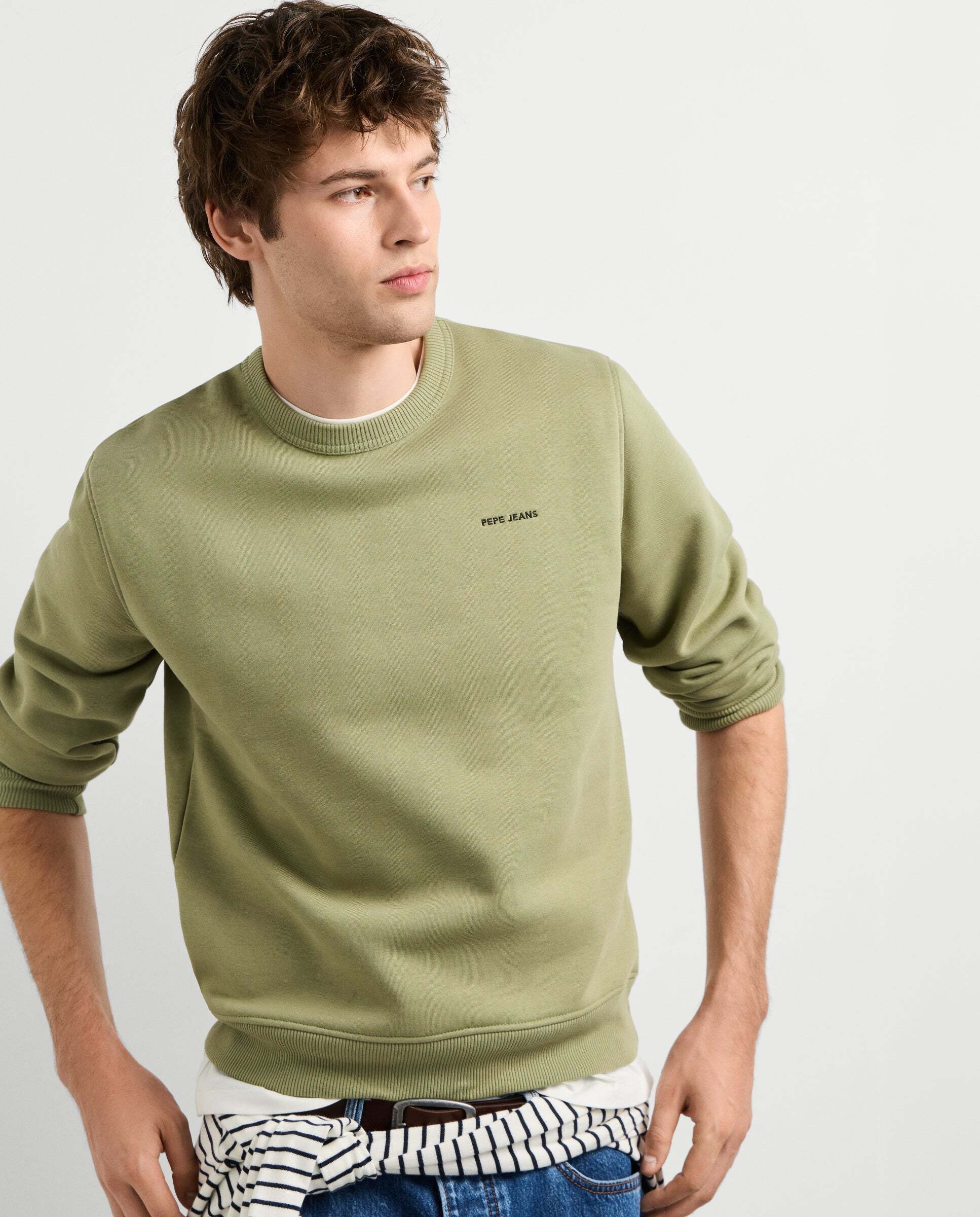Sudadera de hombre cuello redondo fit regular - Pepe Jeans - Verde Verde-1