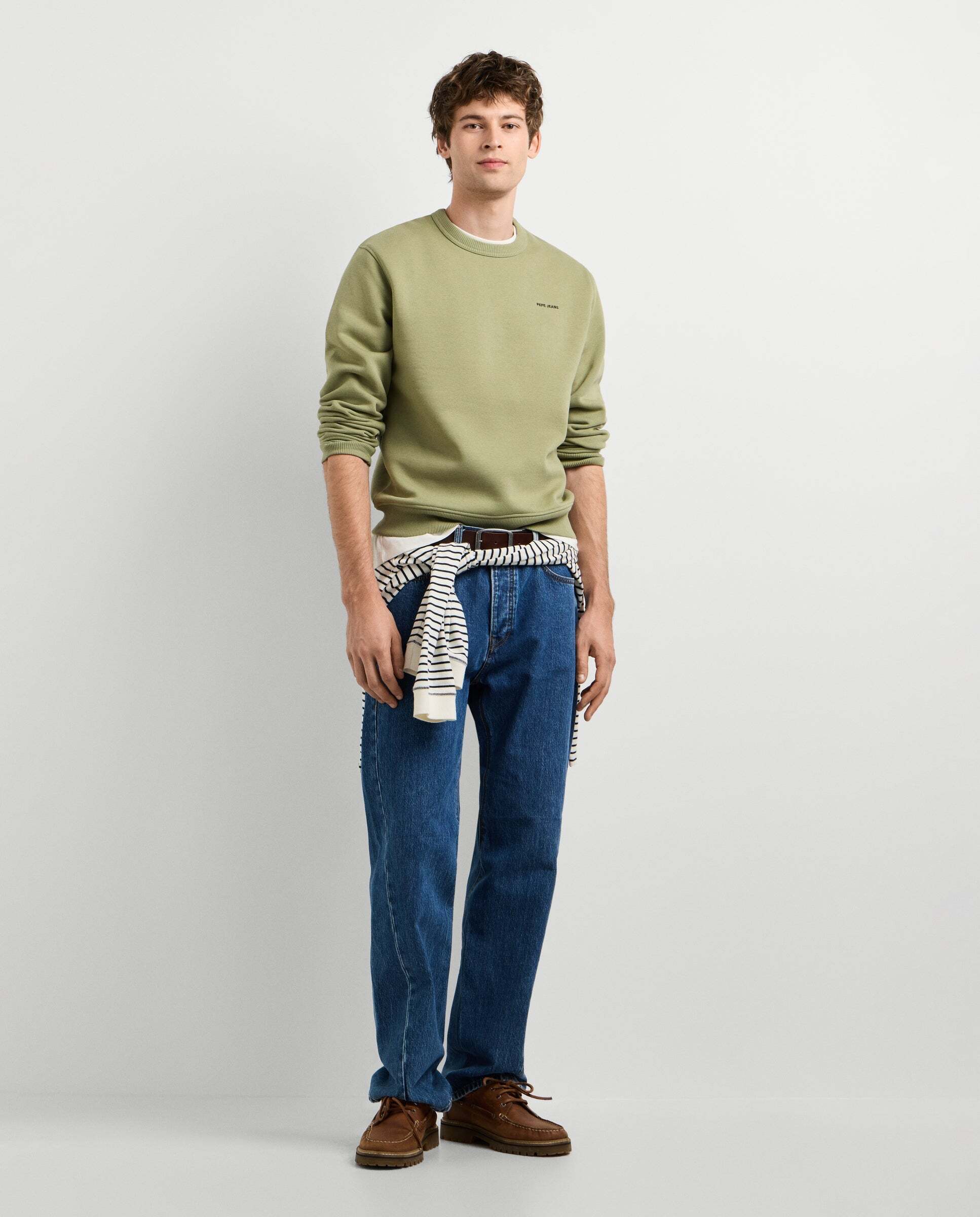 Sudadera de hombre cuello redondo fit regular - Pepe Jeans - Verde Verde-2