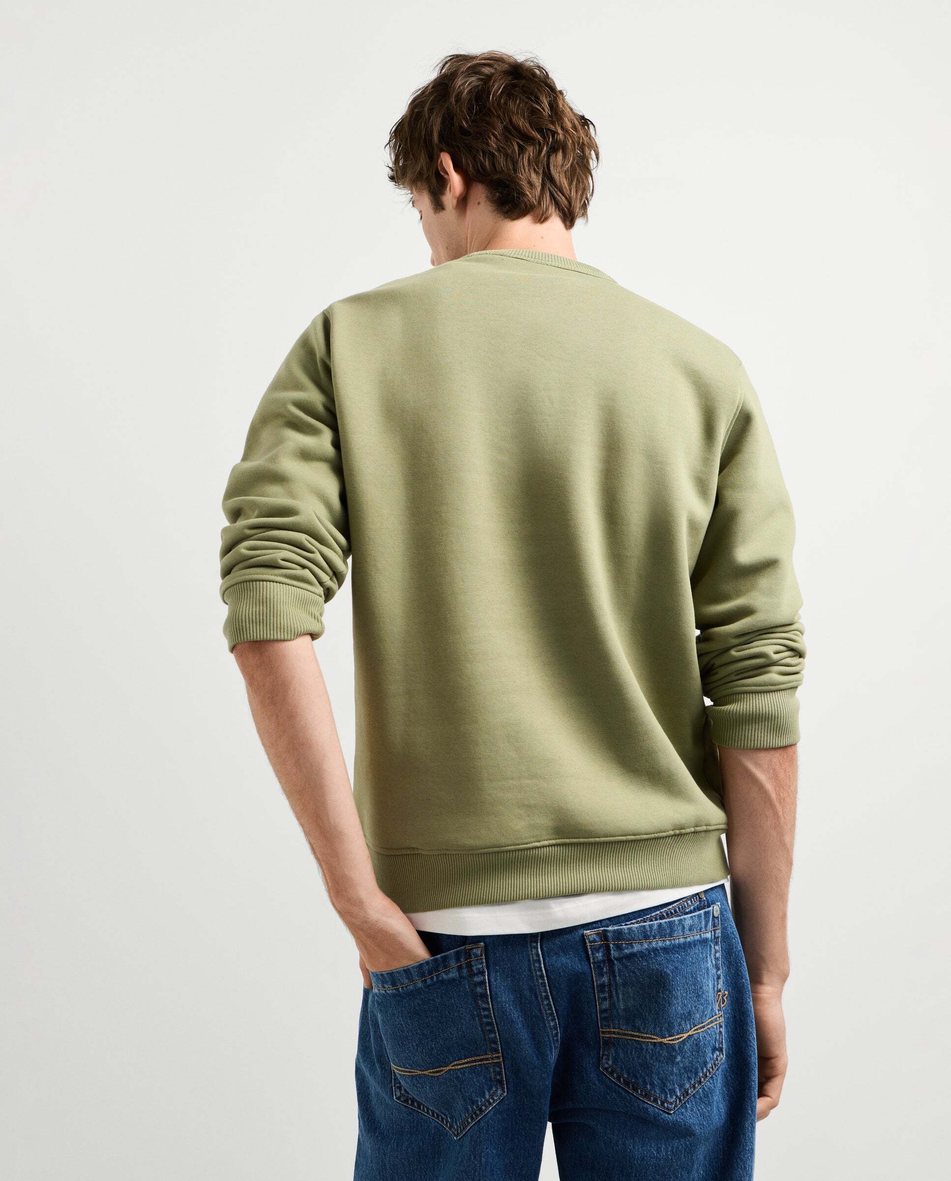 Sudadera de hombre cuello redondo fit regular - Pepe Jeans - Verde Verde-3