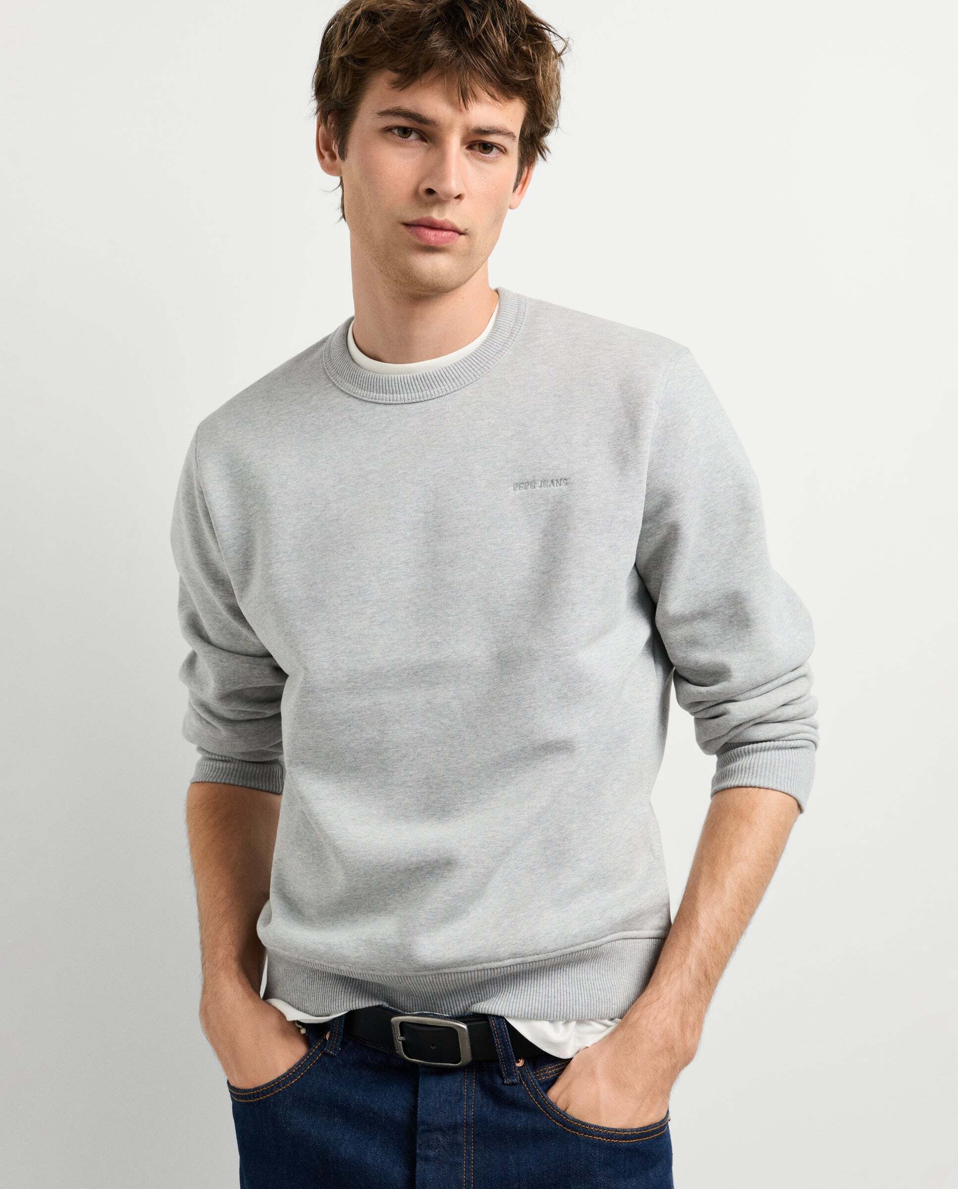 Sudadera de hombre cuello redondo fit regular - Pepe Jeans - Gris Gris-1