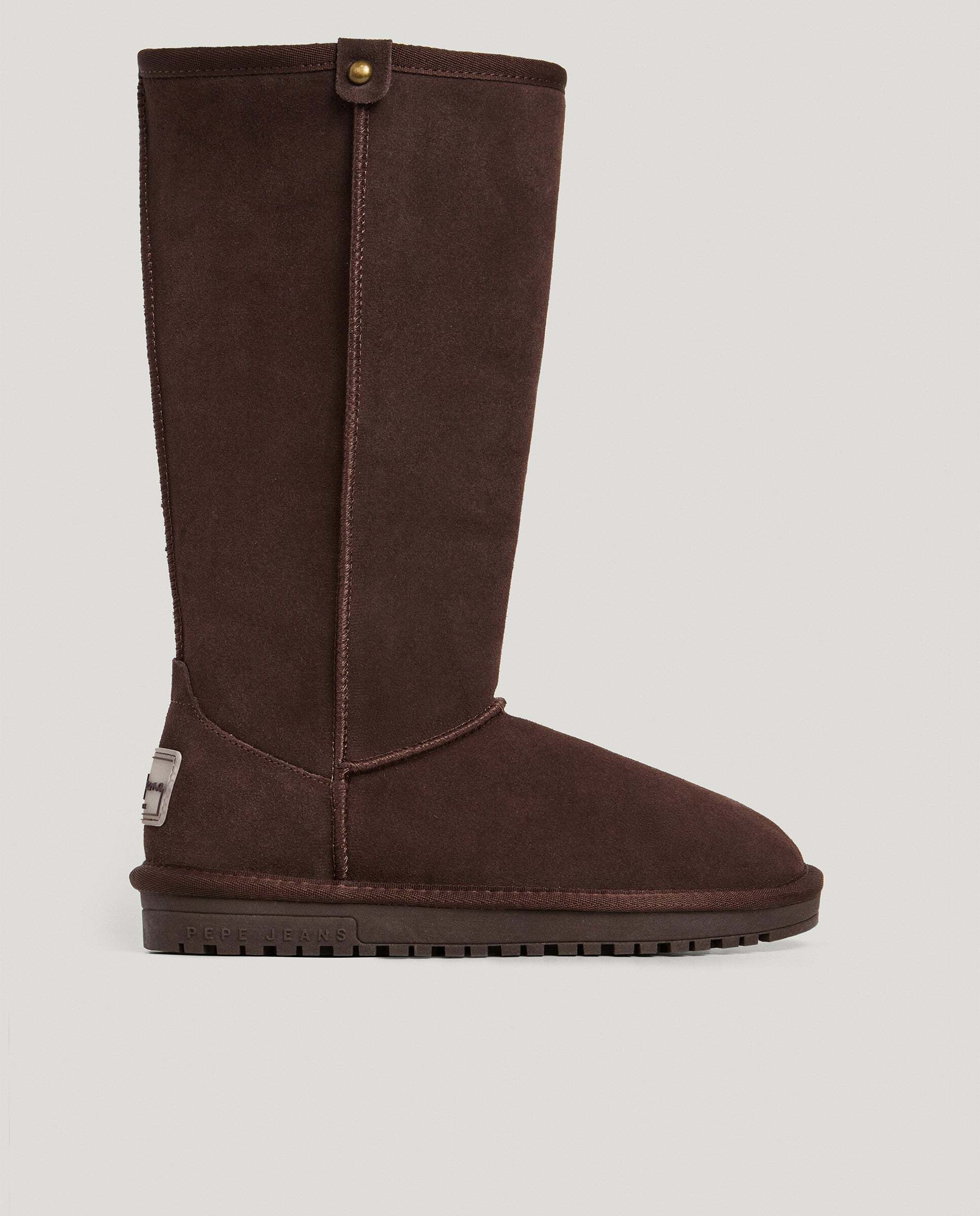 Bota con pelo de mujer de ante - Pepe Jeans - Marrón chocolate Marrón chocolate-1