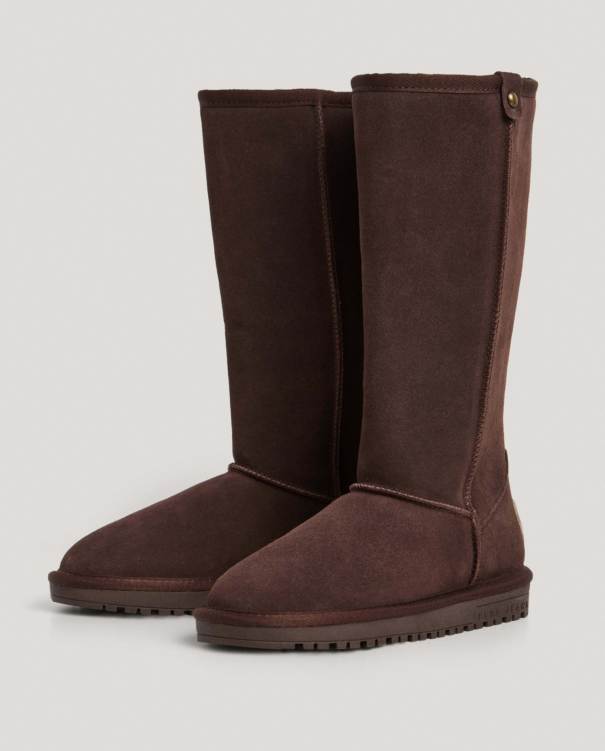 Bota con pelo de mujer de ante - Pepe Jeans - Marrón chocolate Marrón chocolate-3