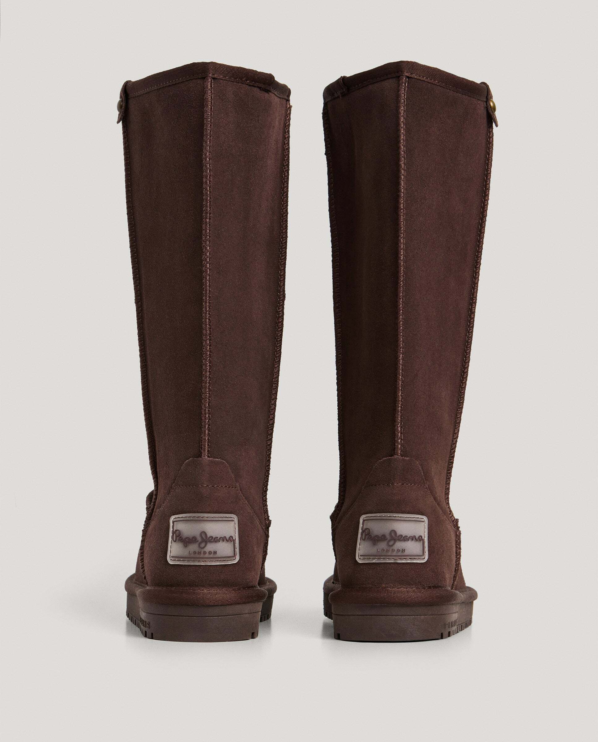 Bota con pelo de mujer de ante - Pepe Jeans - Marrón chocolate Marrón chocolate-4