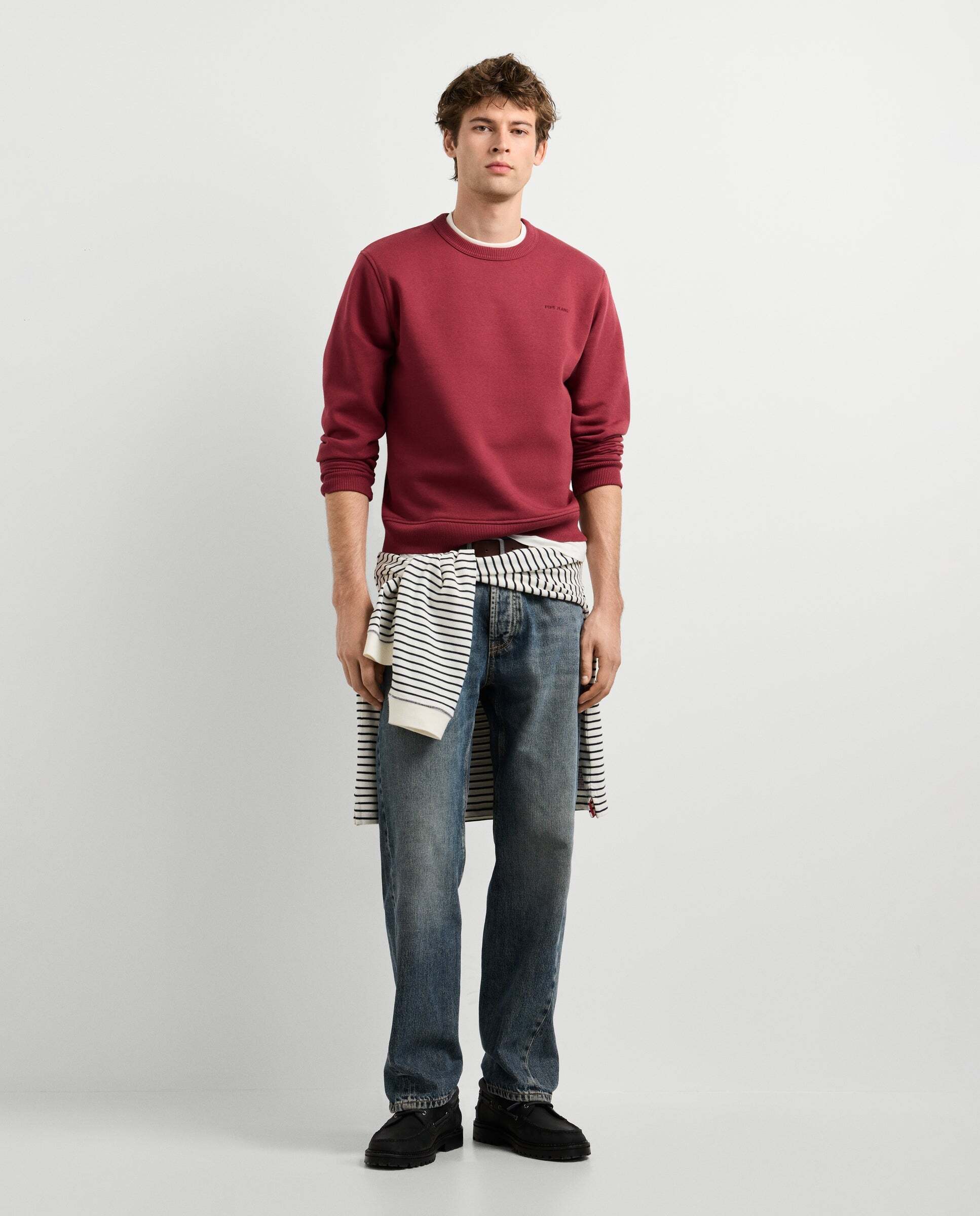 Sudadera de hombre cuello redondo fit regular - Pepe Jeans - Vino Vino-2