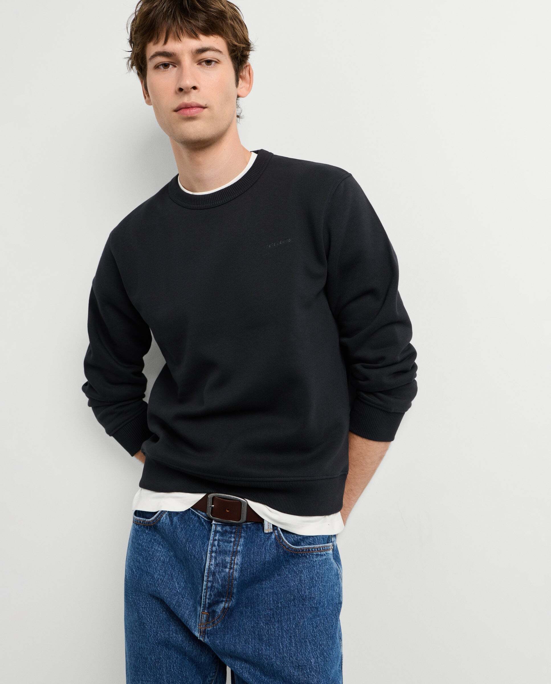 Sudadera de hombre cuello redondo fit regular - Pepe Jeans - Negro Negro-1