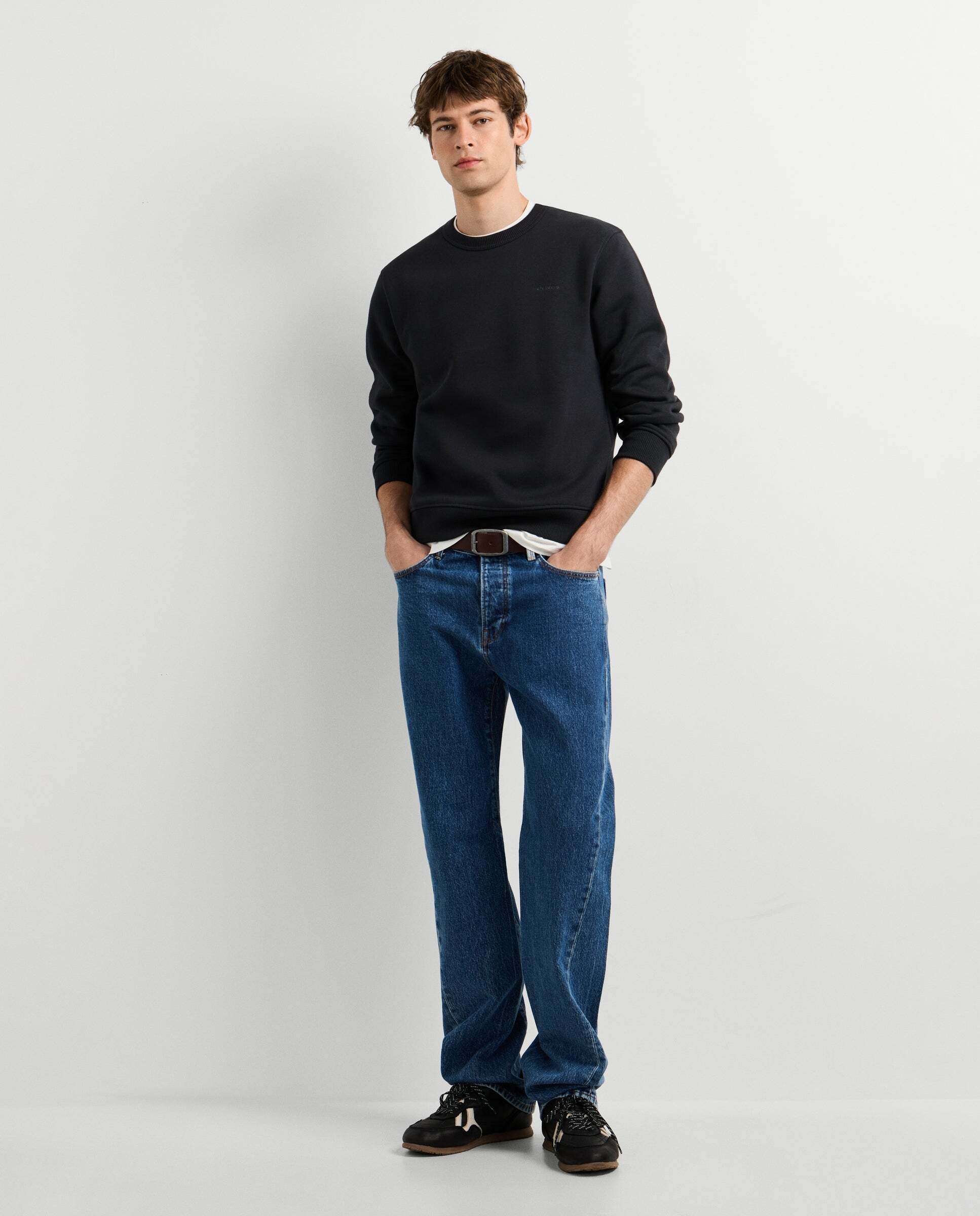 Sudadera de hombre cuello redondo fit regular - Pepe Jeans - Negro Negro-2