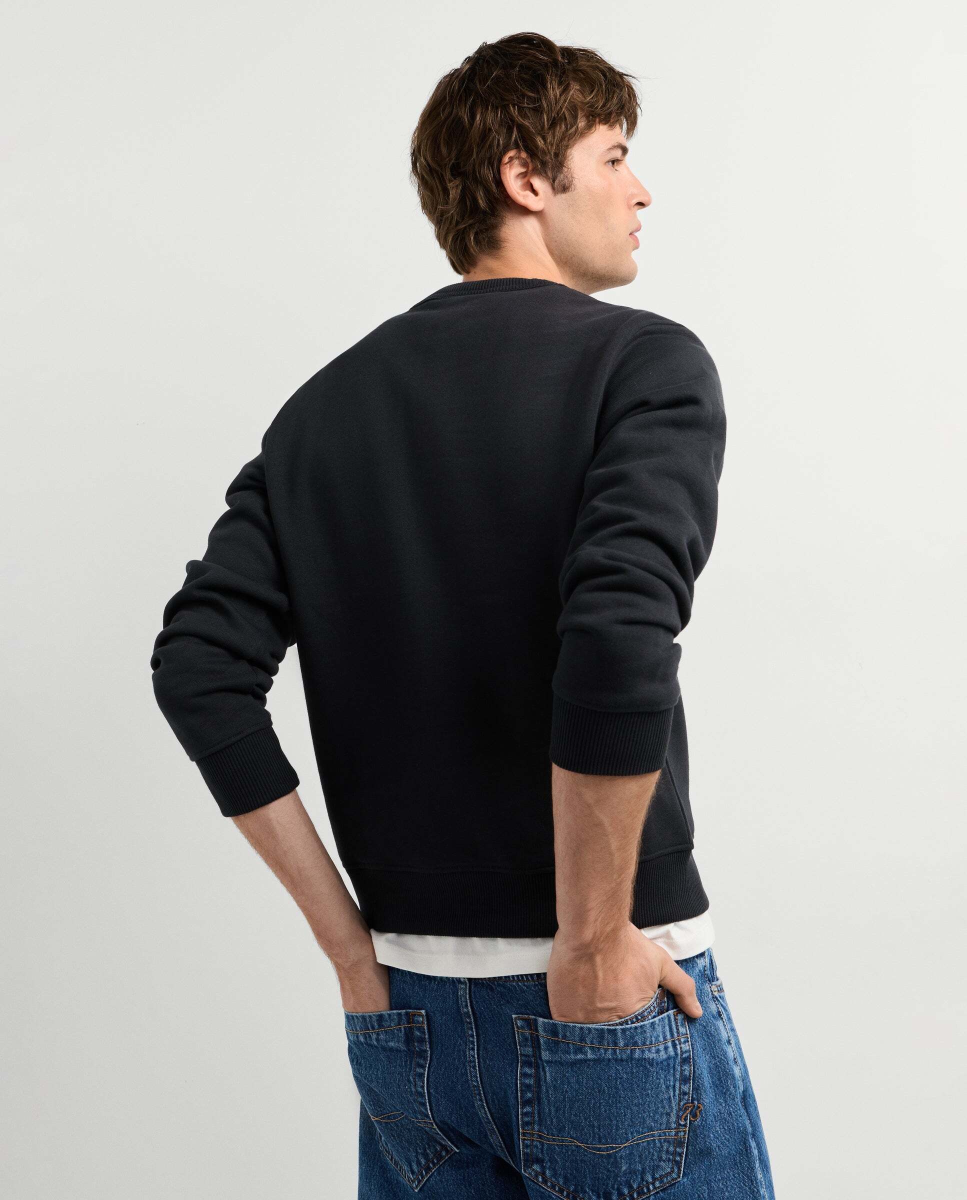 Sudadera de hombre cuello redondo fit regular - Pepe Jeans - Negro Negro-3