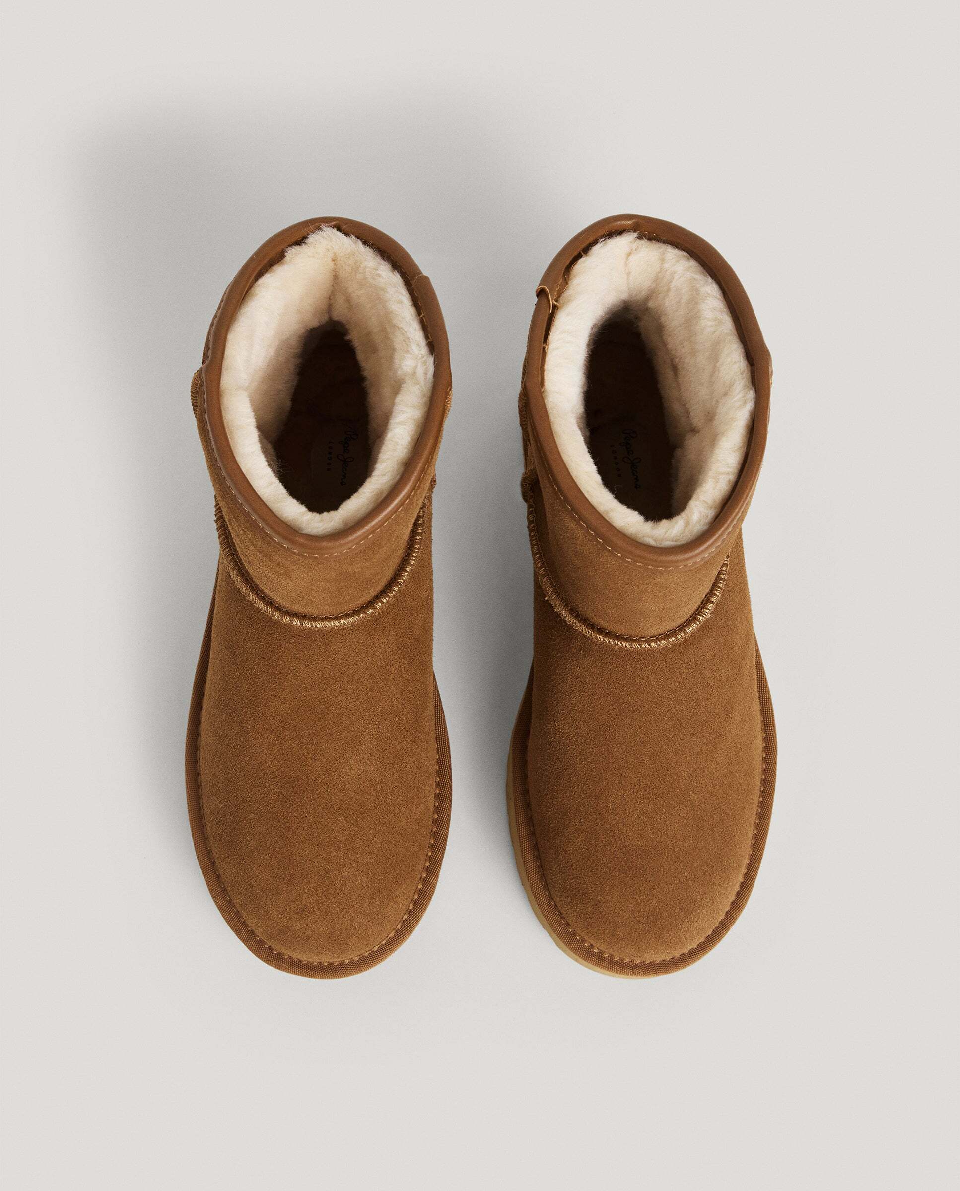 Botines con suela track de mujer de ante con plataforma - Pepe Jeans - Marrón Marrón-3