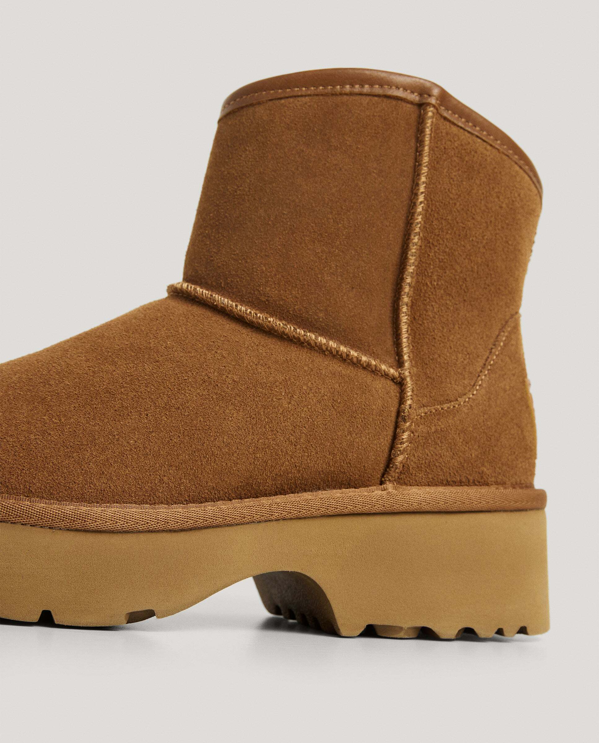 Botines con suela track de mujer de ante con plataforma - Pepe Jeans - Marrón Marrón-5