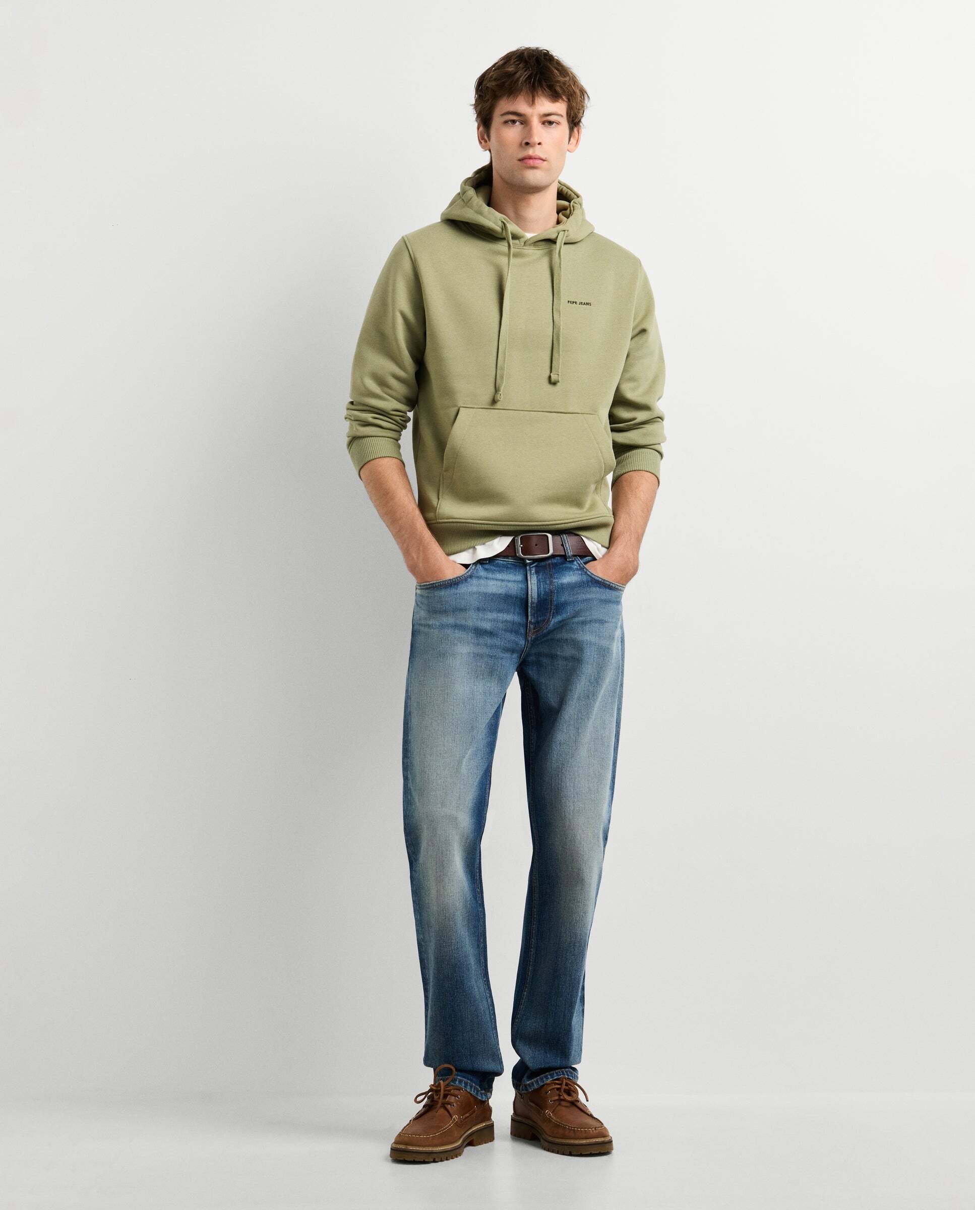 Sudadera de hombre capucha fit regular - Pepe Jeans - Verde Verde-2