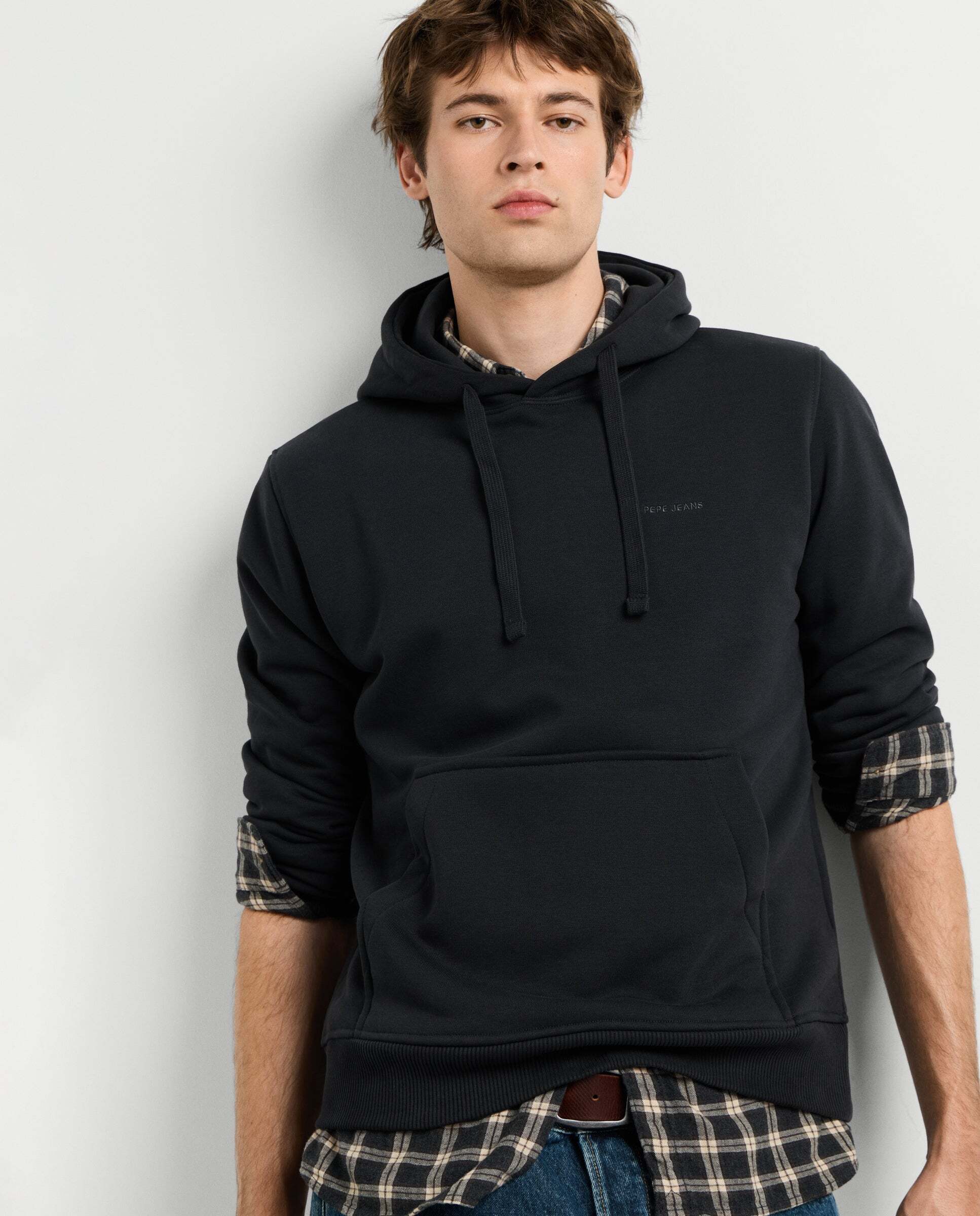 Sudadera de hombre capucha fit regular - Pepe Jeans - Negro Negro-1