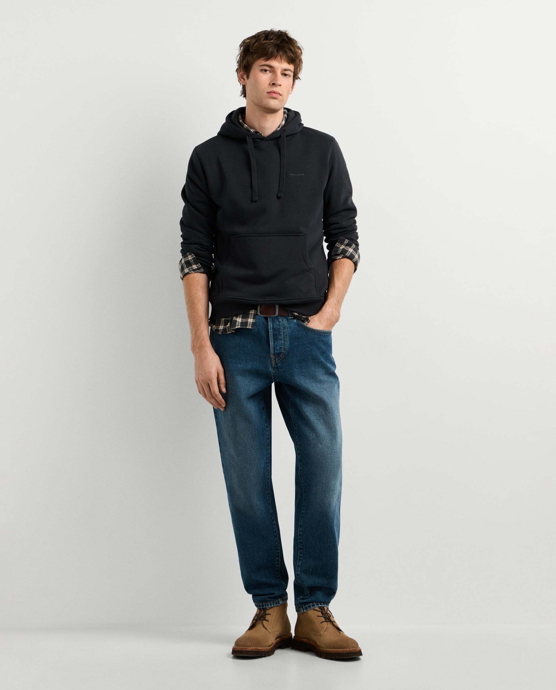 Sudadera de hombre capucha fit regular - Pepe Jeans - Negro Negro-2