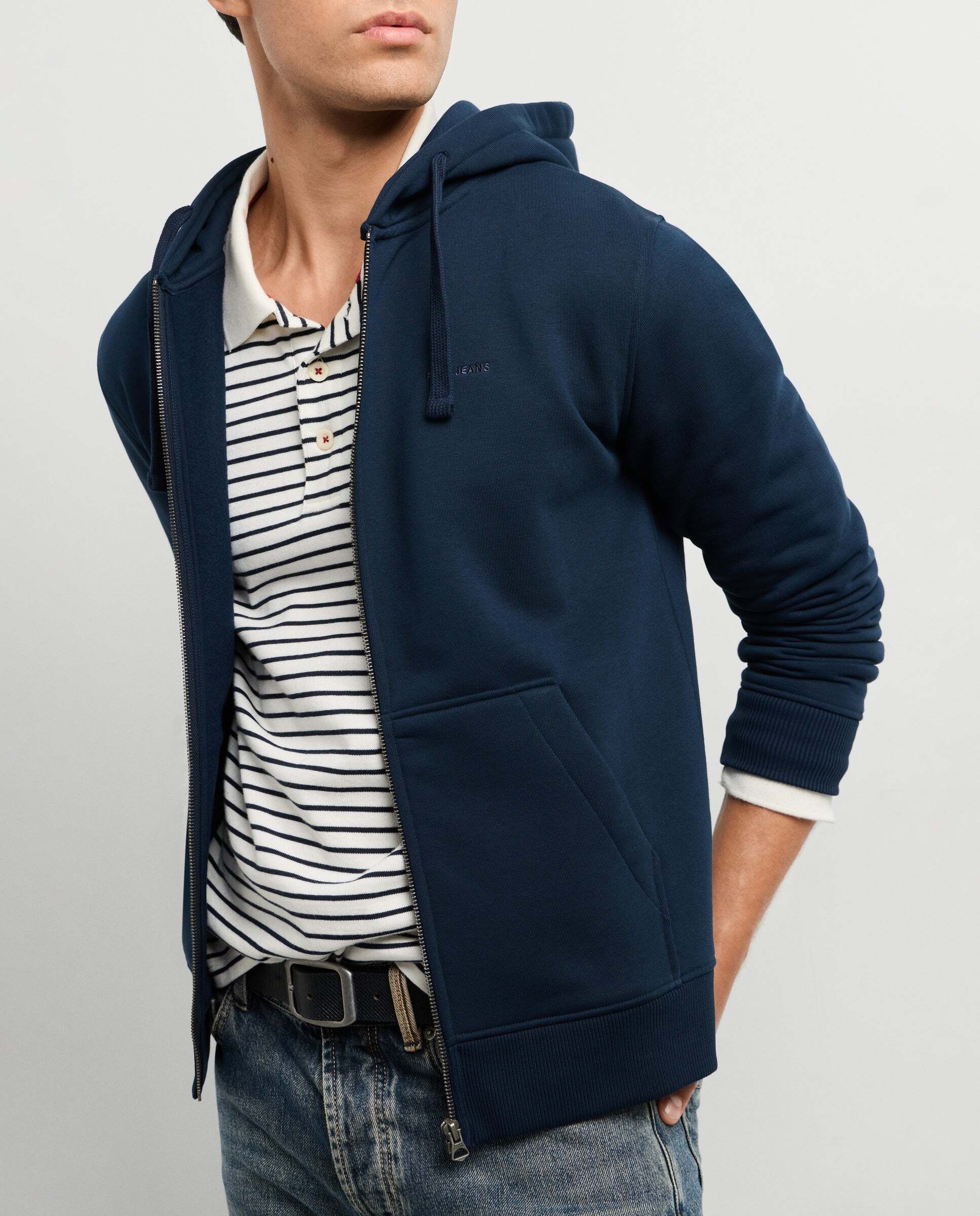 Imagen 0 de Sudadera capucha y cremallera fit regular Azul
