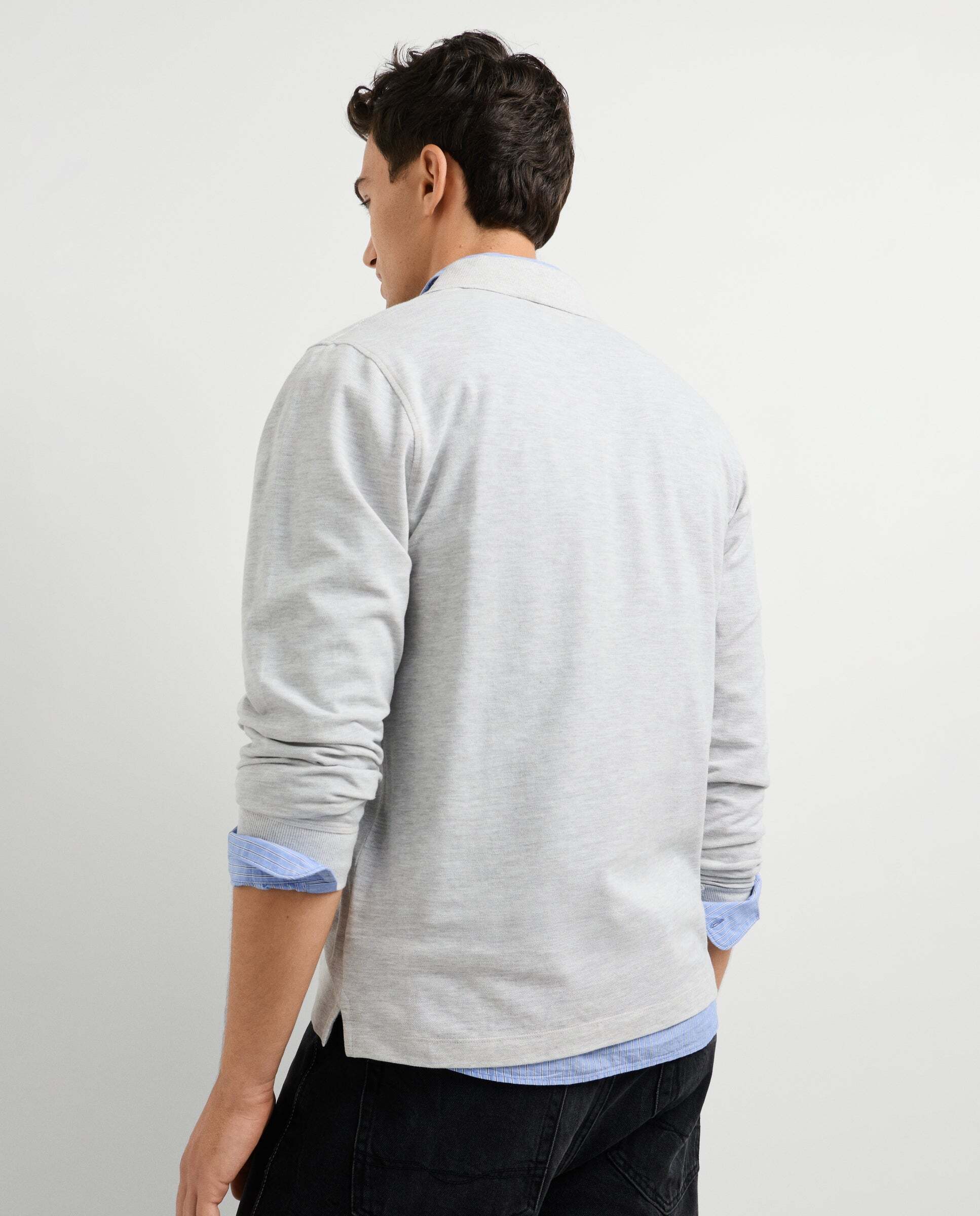 Polo de hombre piqué manga larga fit regular - Pepe Jeans - Gris Gris-3