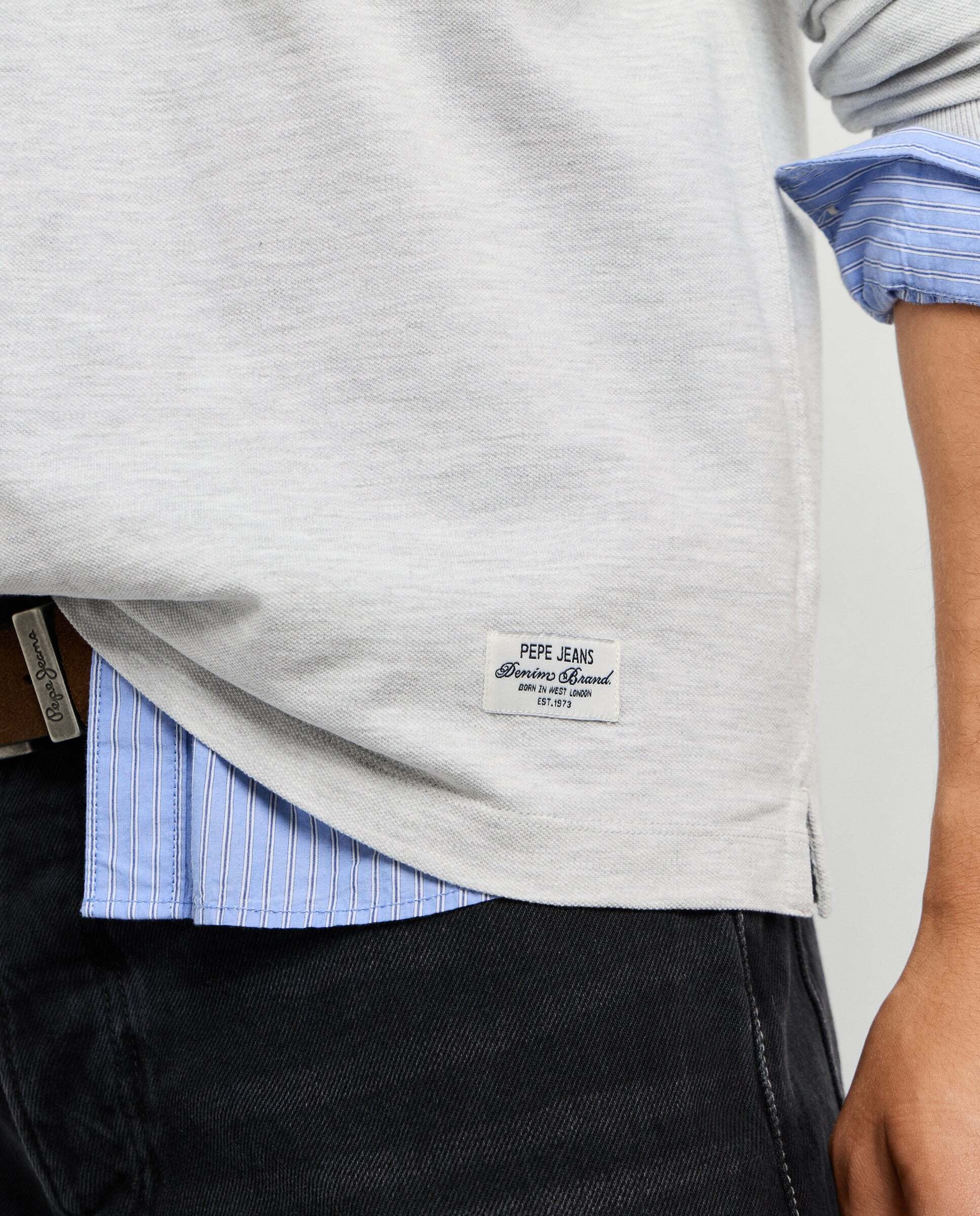 Polo de hombre piqué manga larga fit regular - Pepe Jeans - Gris Gris-4