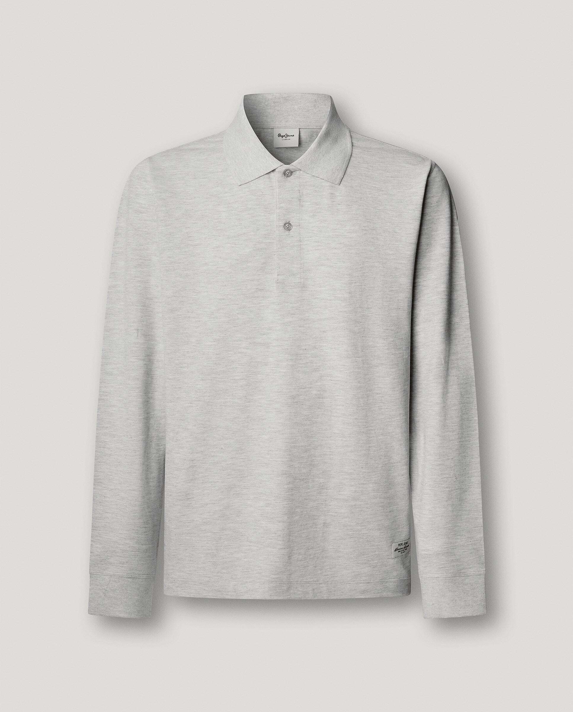 Polo de hombre piqué manga larga fit regular - Pepe Jeans - Gris Gris-6