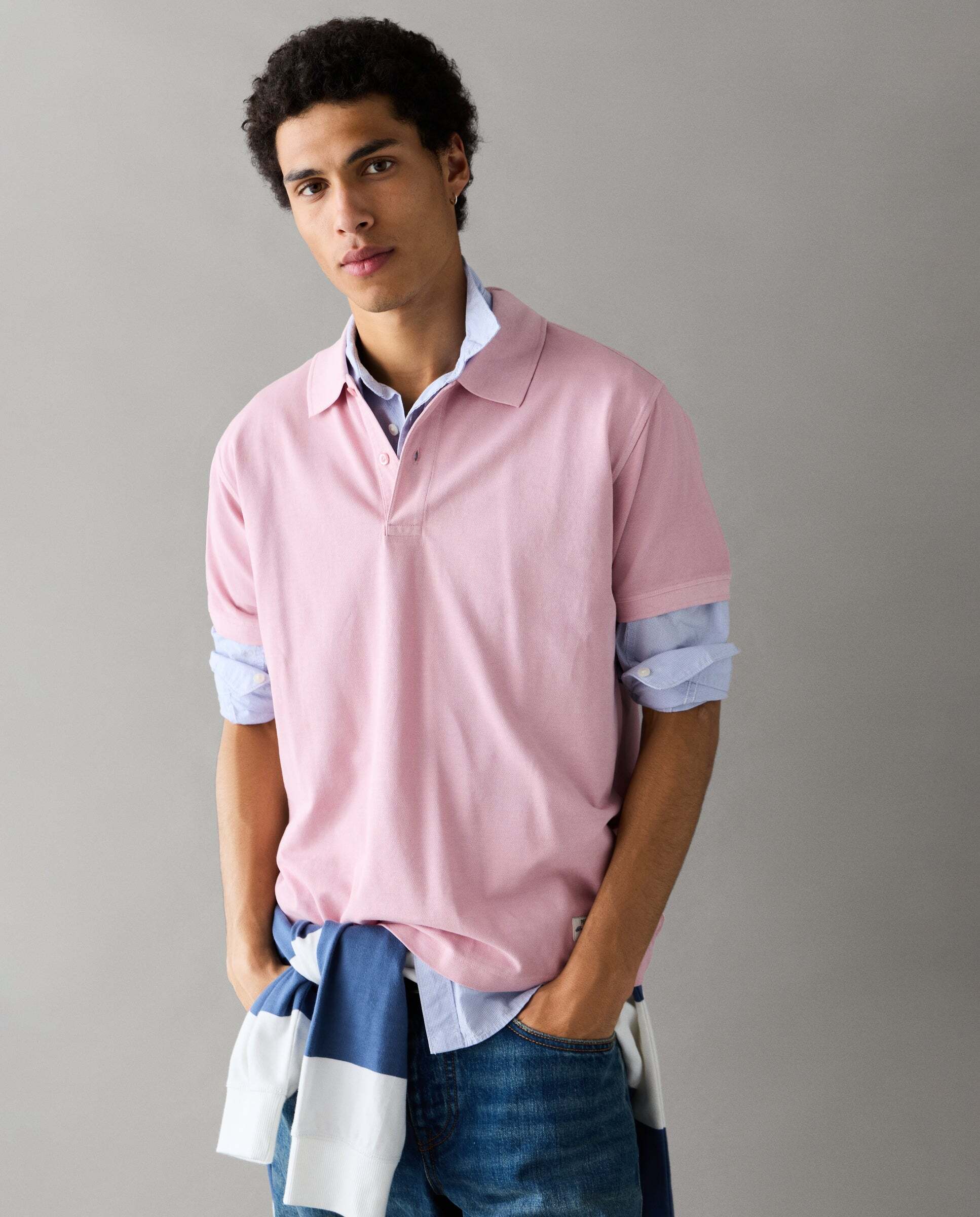 Polo de hombre piqué fit regular - Pepe Jeans - Rosa pastel Rosa pastel-1
