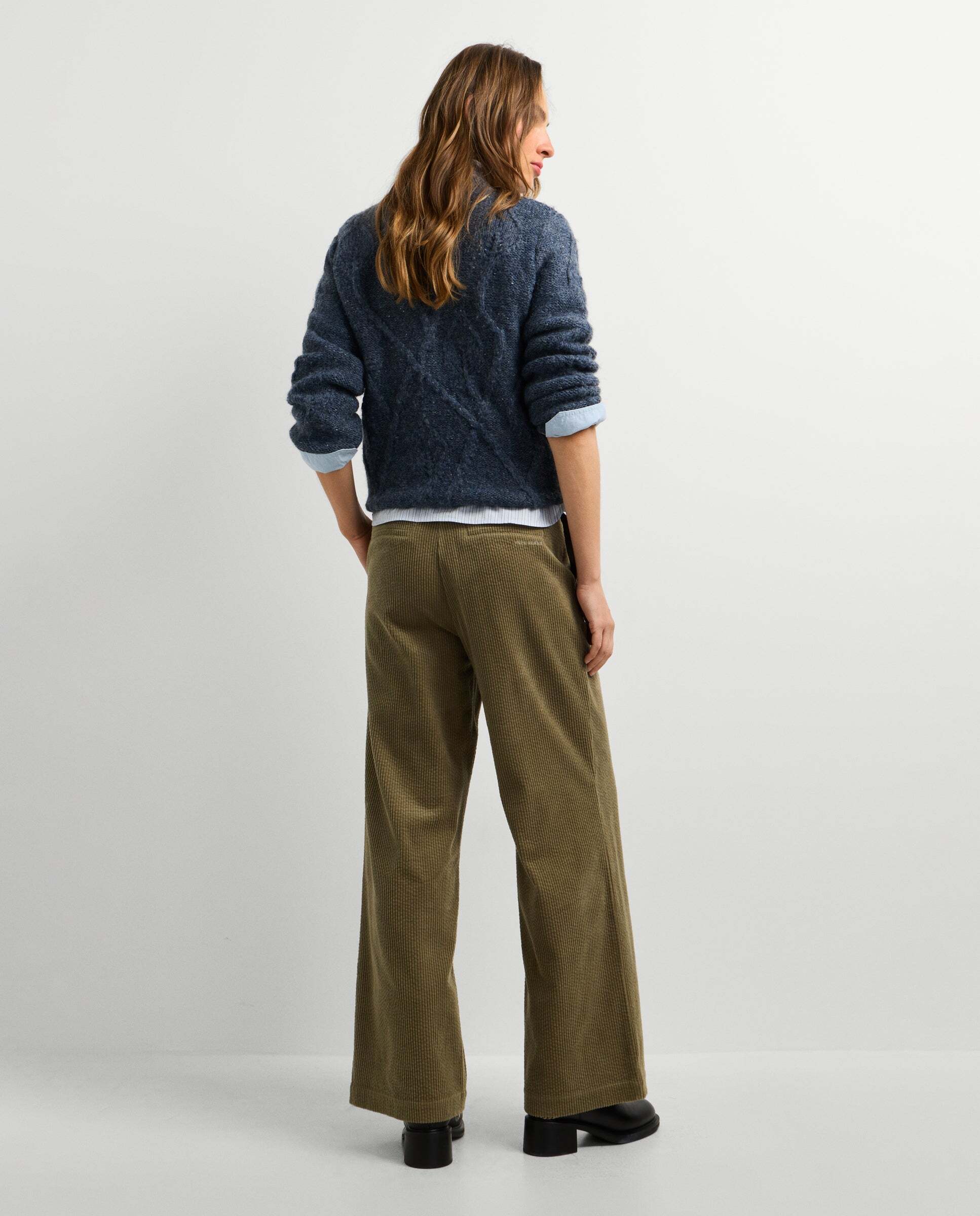 Pantalón de mujer de pana fit recto - Pepe Jeans - Verde Verde-3