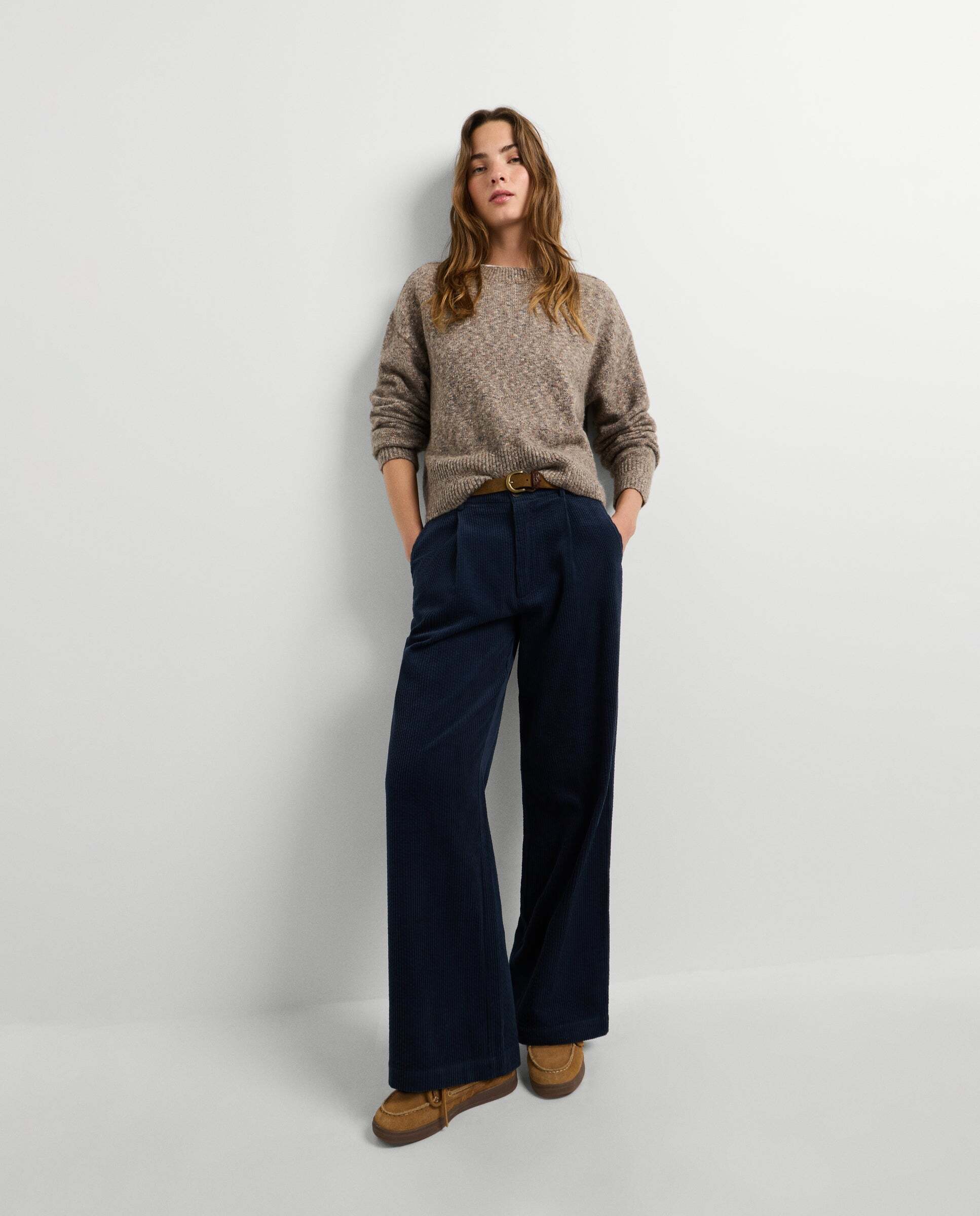 Pantalón de mujer de pana fit recto - Pepe Jeans - Azul Azul-2