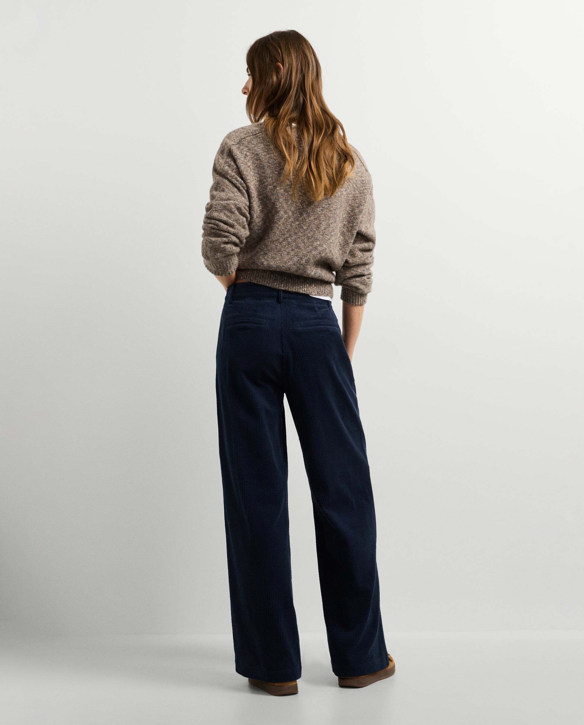 Pantalón de mujer de pana fit recto - Pepe Jeans - Azul Azul-3